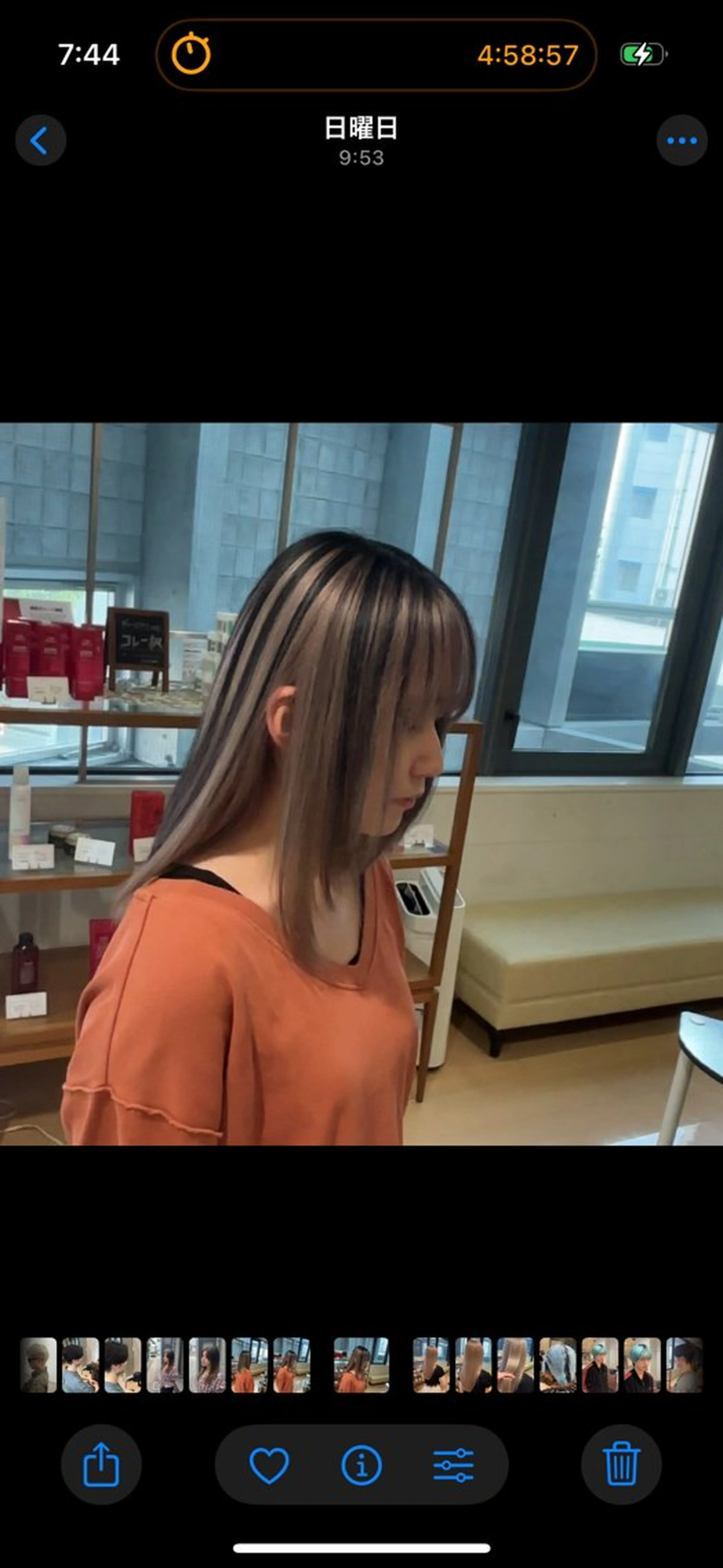 セミロング カラー ✨ケアブリーチカラー ✨️透明感カラーのヘアスタイル