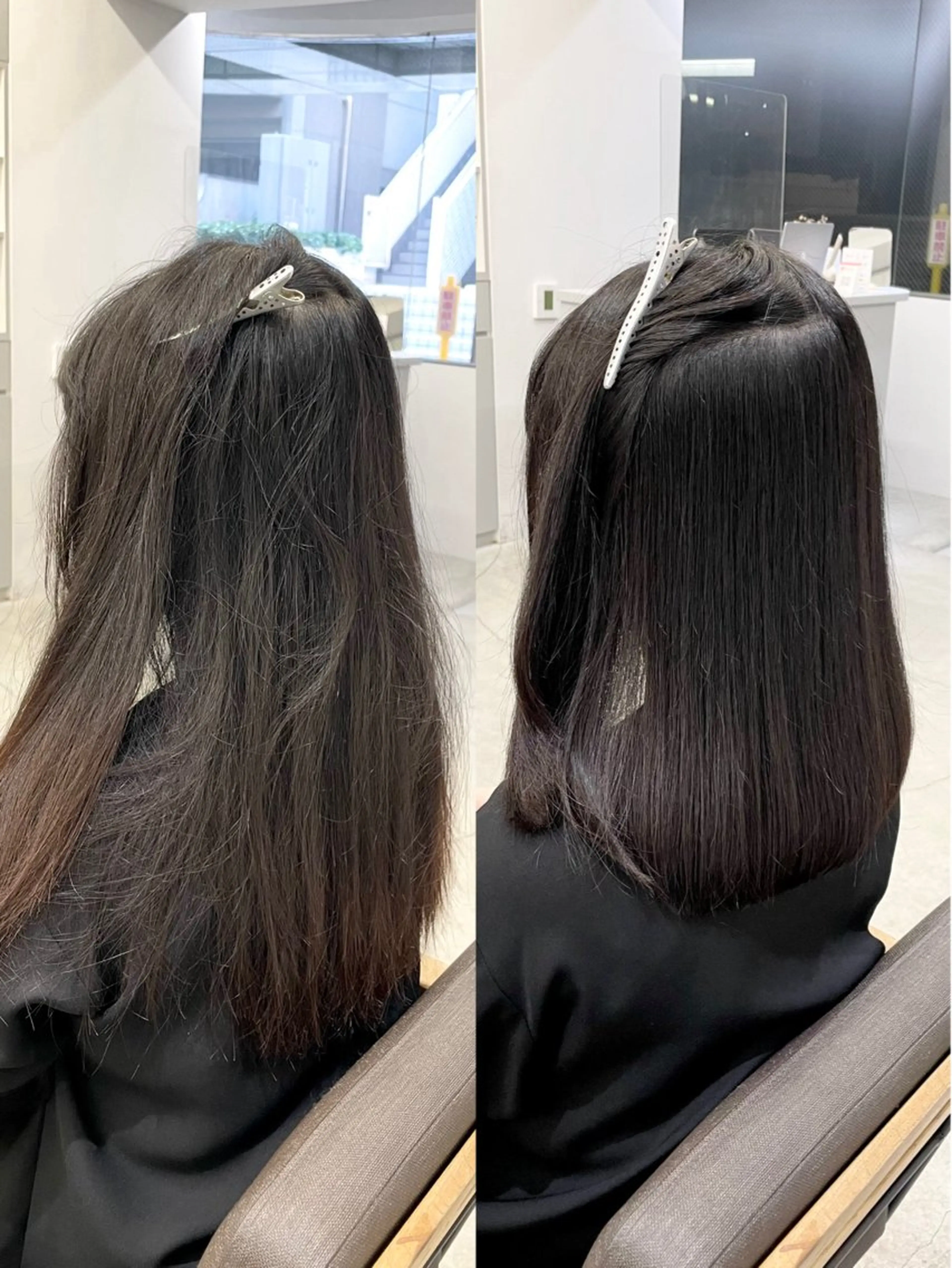 セミロング カラー パーマ セミロングパーマ 髪質改善 縮毛矯正 ストレートパーマ カット ヘアカラー 縮毛矯正 トリートメント 美髪への最善策を貴方 へ✨凄い艶髪✨萩原のヘアスタイル