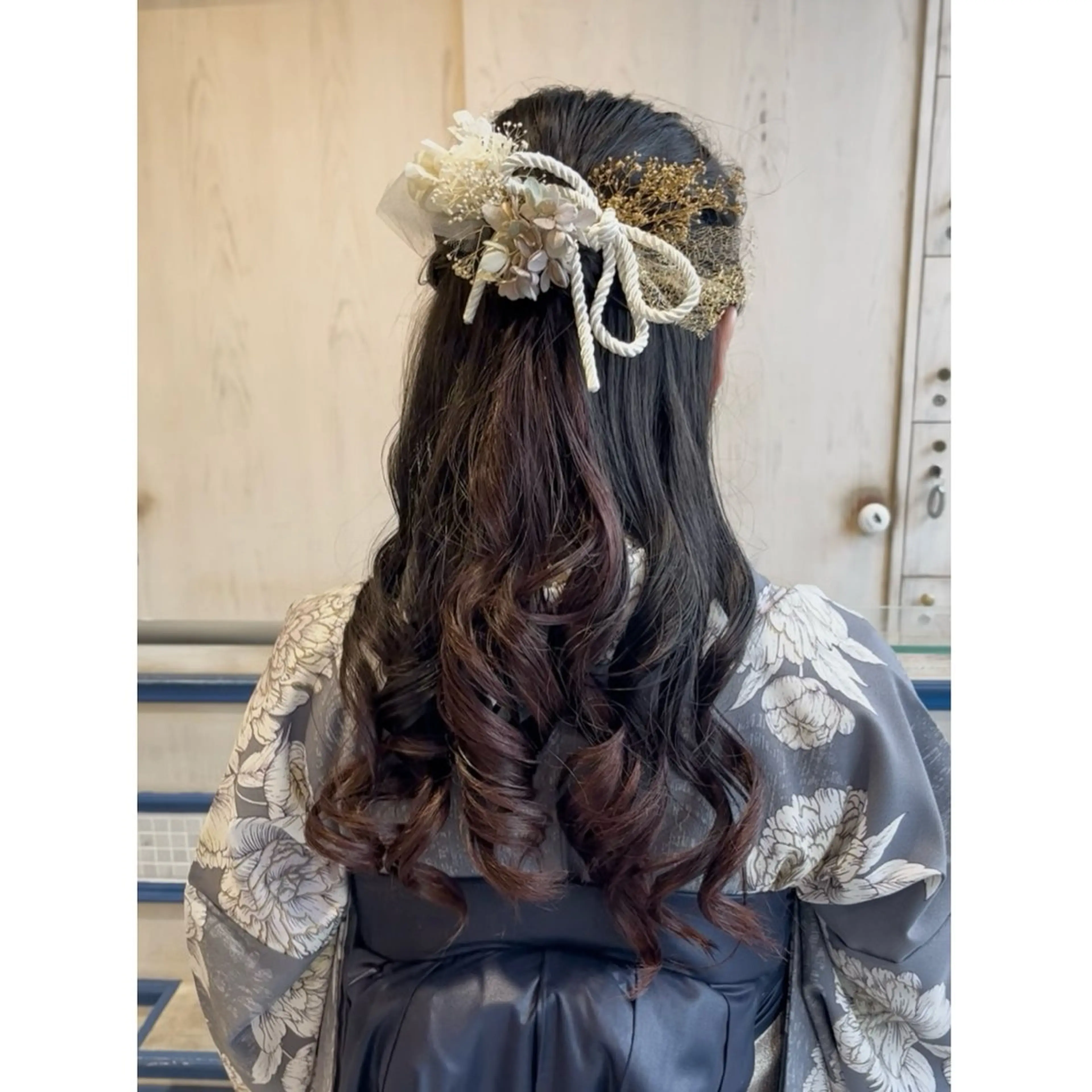 ロング ヘアアレンジ ハーフアップ 谷本 萌のヘアスタイル