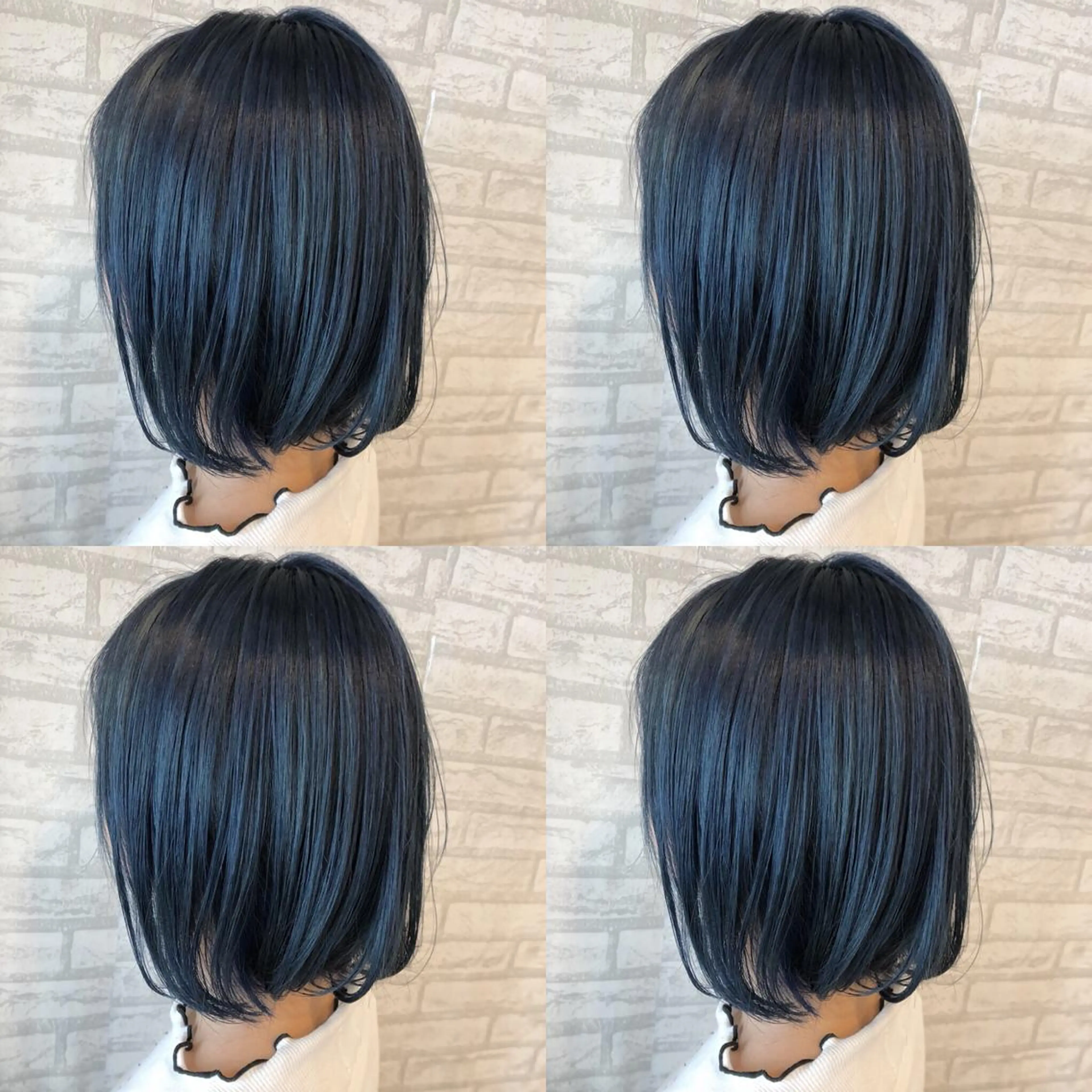 ショート カラー ブリーチ ブルーカラー ネイビーカラー カット ヘアカラー トリートメント JIL BLAN 京都のヘアスタイル