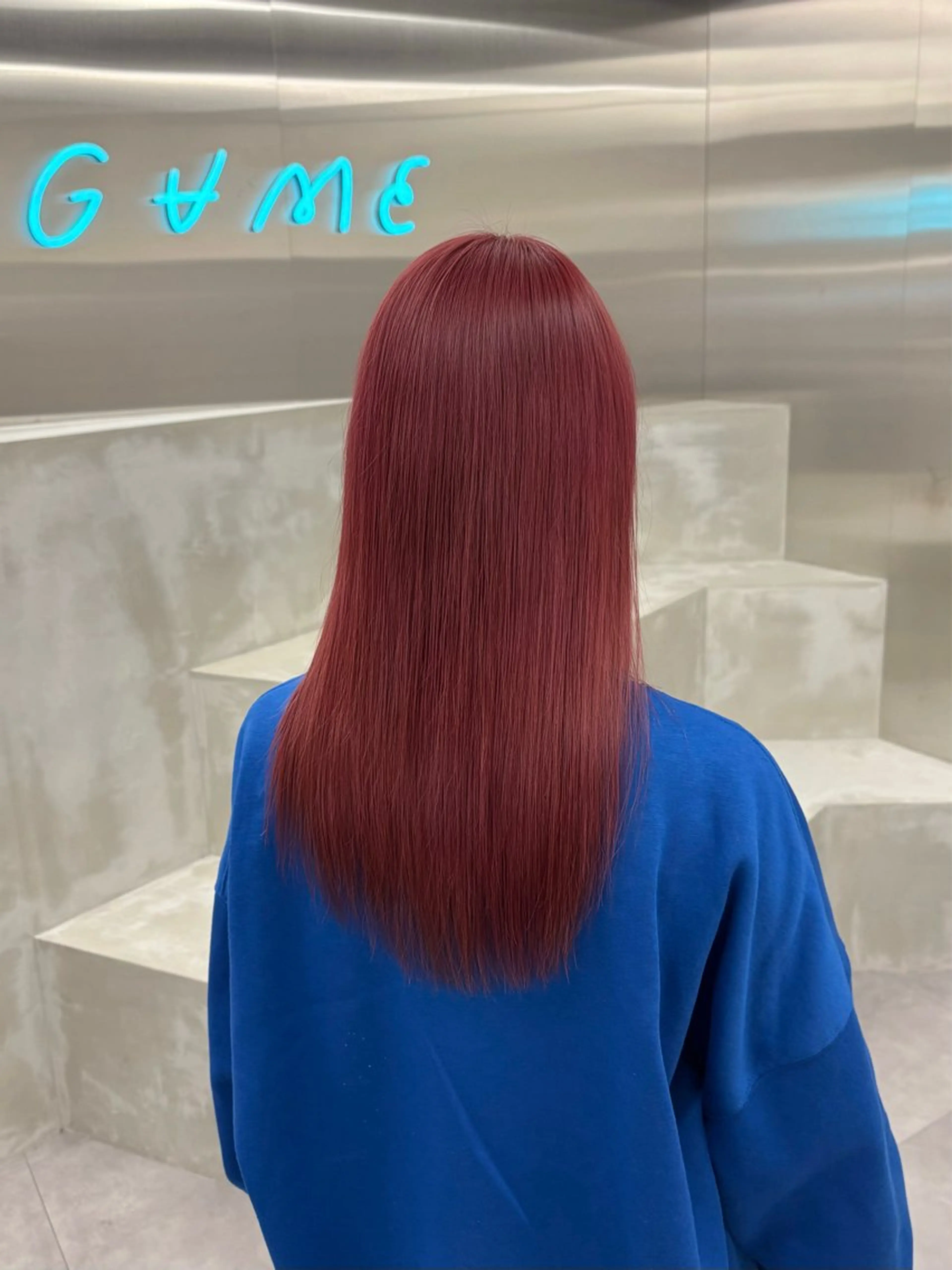 ロング カラー レッドカラー ヘアカラー 🎀‪ピンクベージュ 🎀ブリーチmikuのヘアスタイル