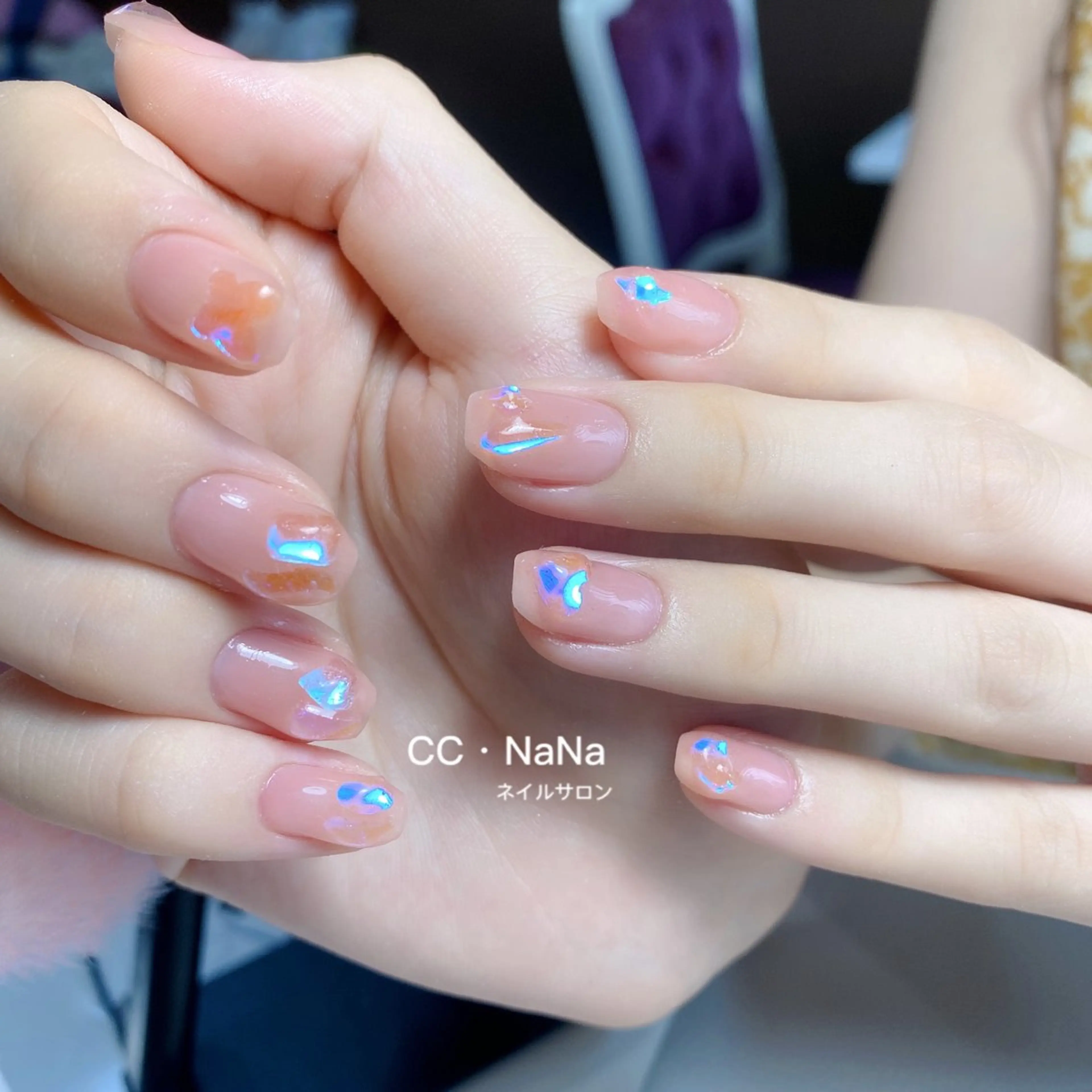 ネイル ワンホンネイル ハンドネイル 💎CC・NaNa 韓国風ネイル🌙のネイルデザイン
