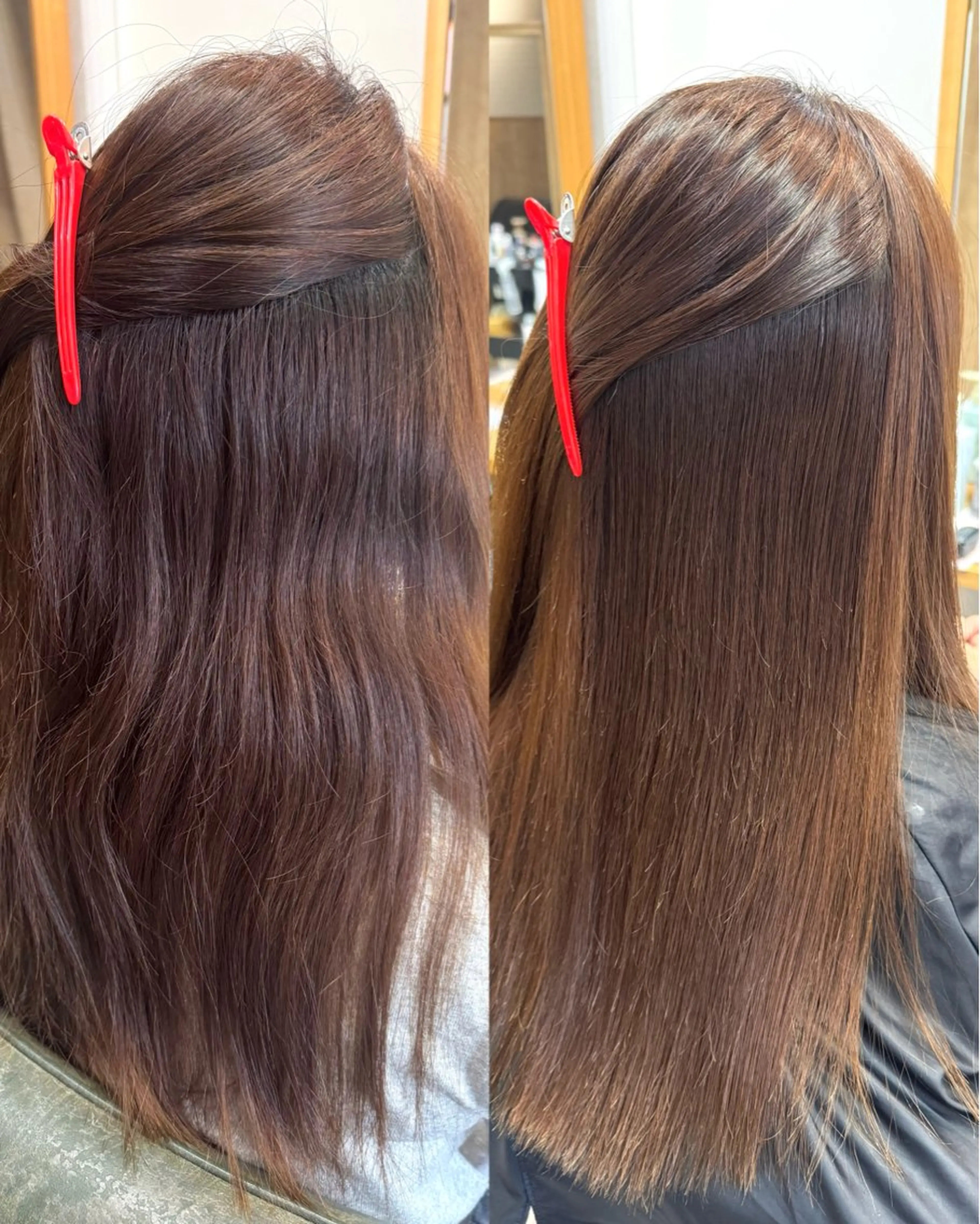 ロング パーマ 縮毛矯正 縮毛矯正 縮毛矯正/艶暖色 カラー/パーマひふみのヘアスタイル
