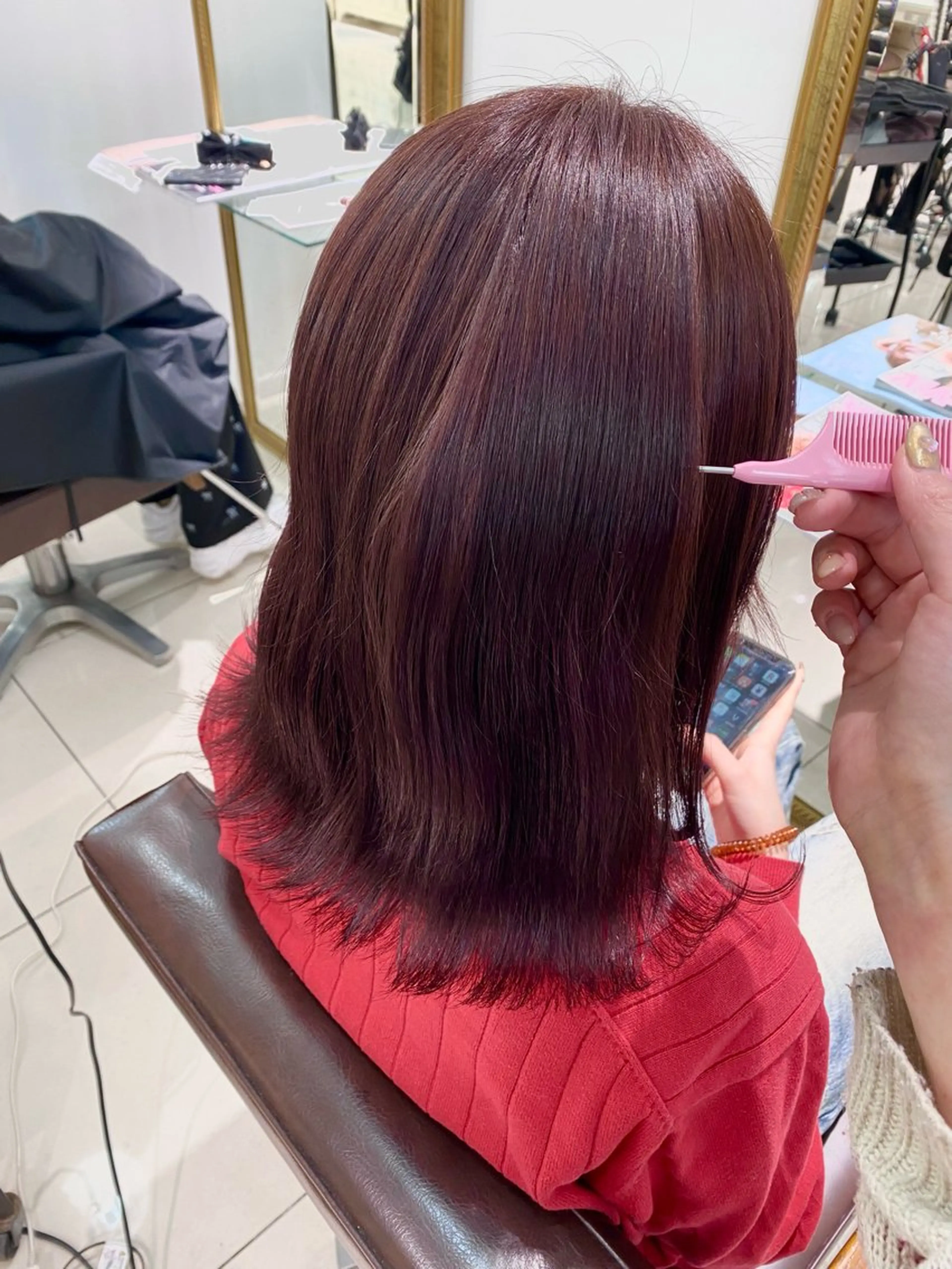 ミディアム カラー ハイトーンカラー 🤍🫧 長井 律のヘアスタイル