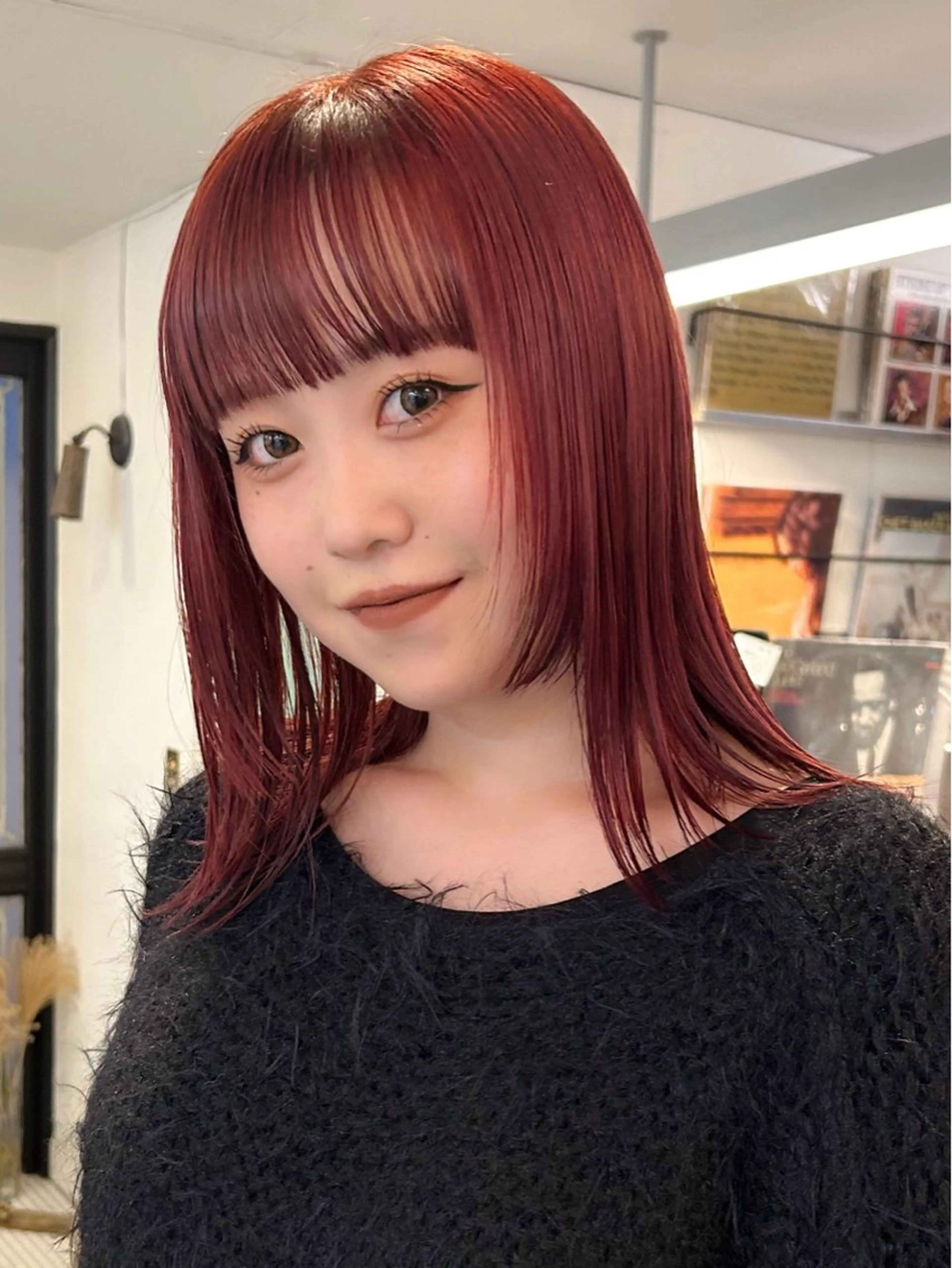 セミロング カラー ボルドーカラー 暖色カラー🧡 ボブ🧚‍♀️マナのヘアスタイル