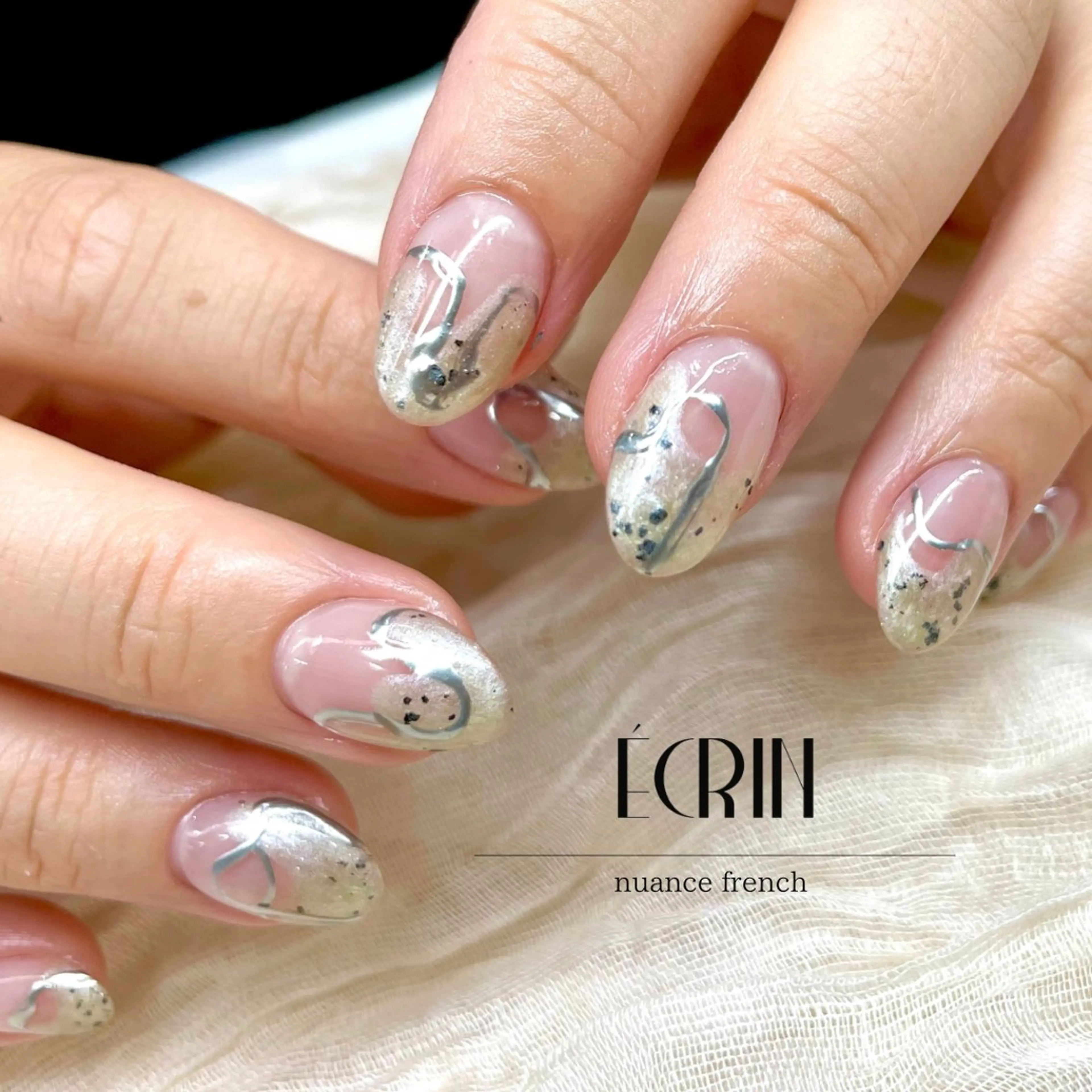 ネイル 長さ出し ニュアンスネイル スカルプネイル écrin所属・kouno megumiのネイルデザイン