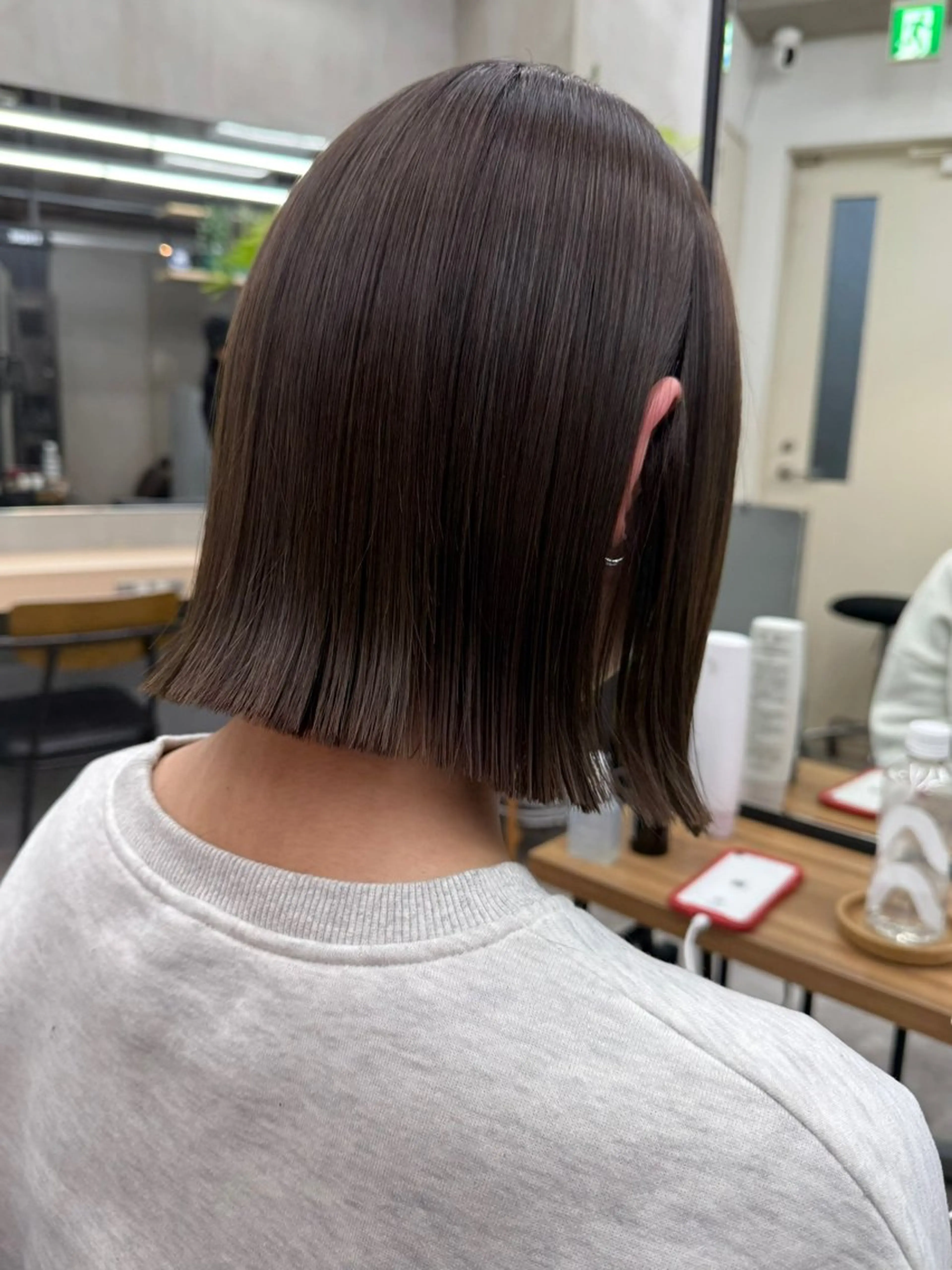 ショート カット ヘアカラー 切りっぱなしボブ/ 小顔ボブNANAのヘアスタイル