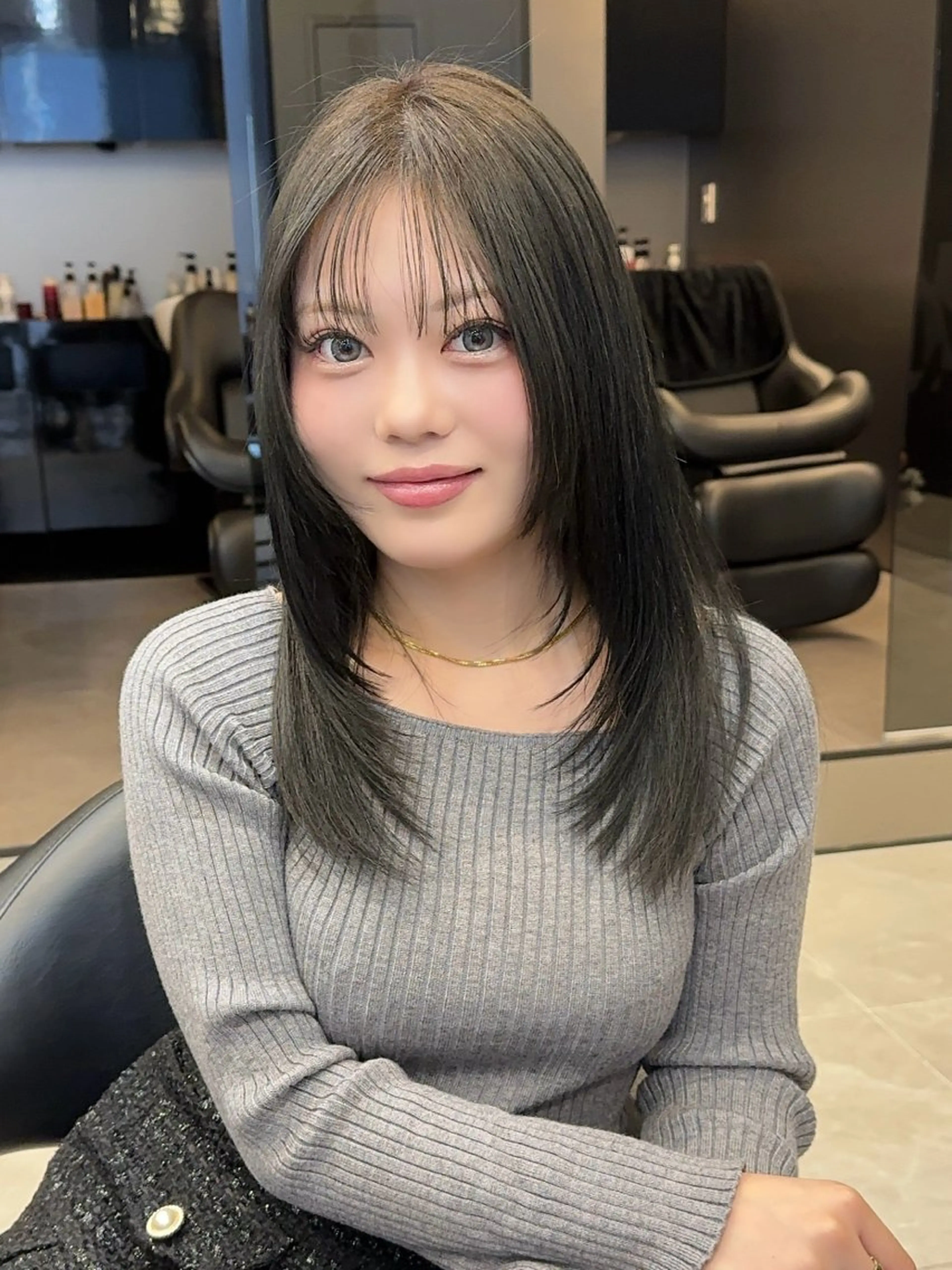 ミディアム カラー HARUKI MINATO JAPAN福岡所属・モテ髪レイヤー /韓国ヘアNOBUのヘアスタイル