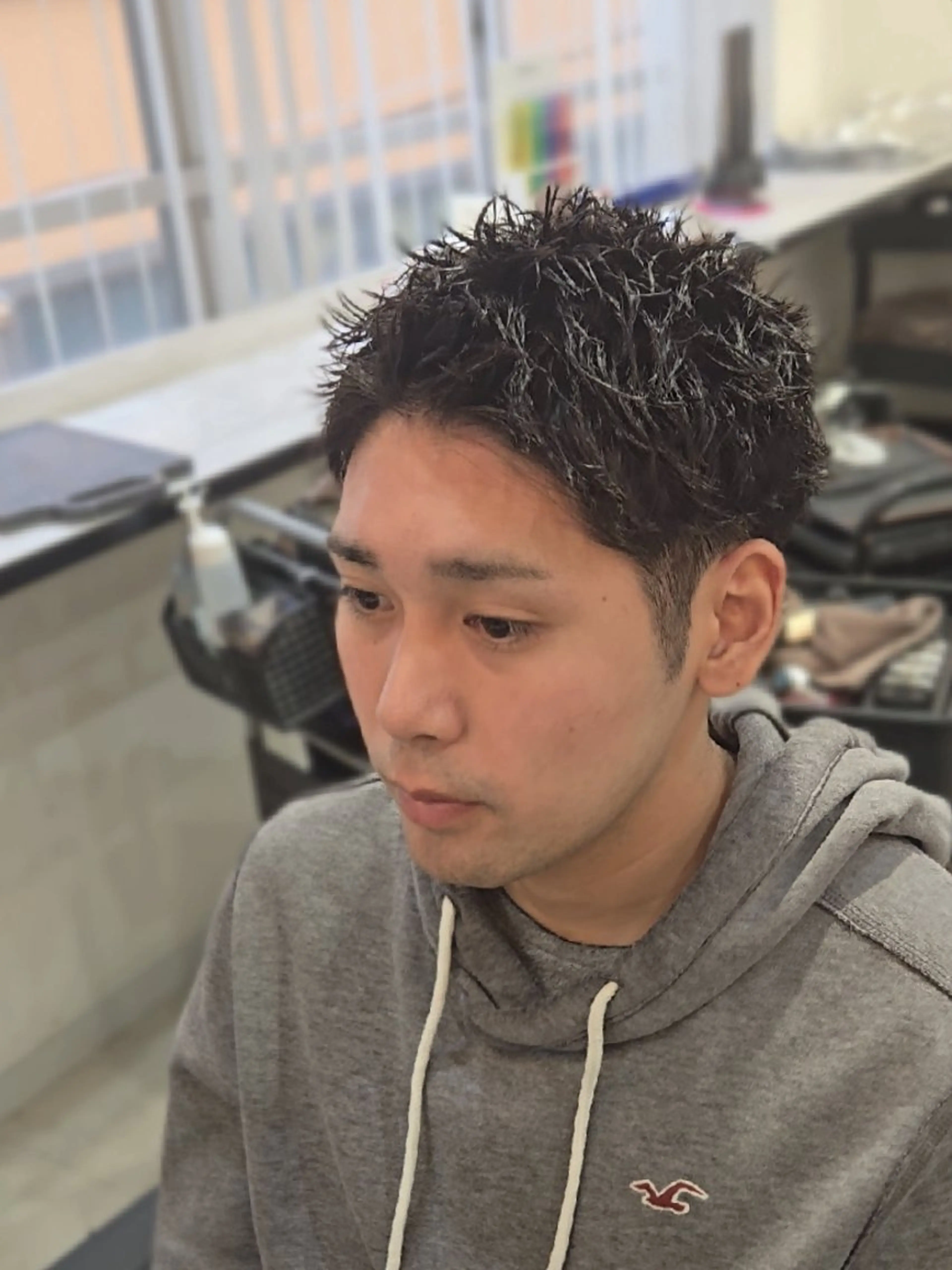 メンズ パーマ ショート メンズパーマ スパイキーショート ショートヘア カット パーマ ヘアセット Lapis 名古屋駅前店所属・LEN名古屋/パーマ メンズ特化美容師のヘアスタイル