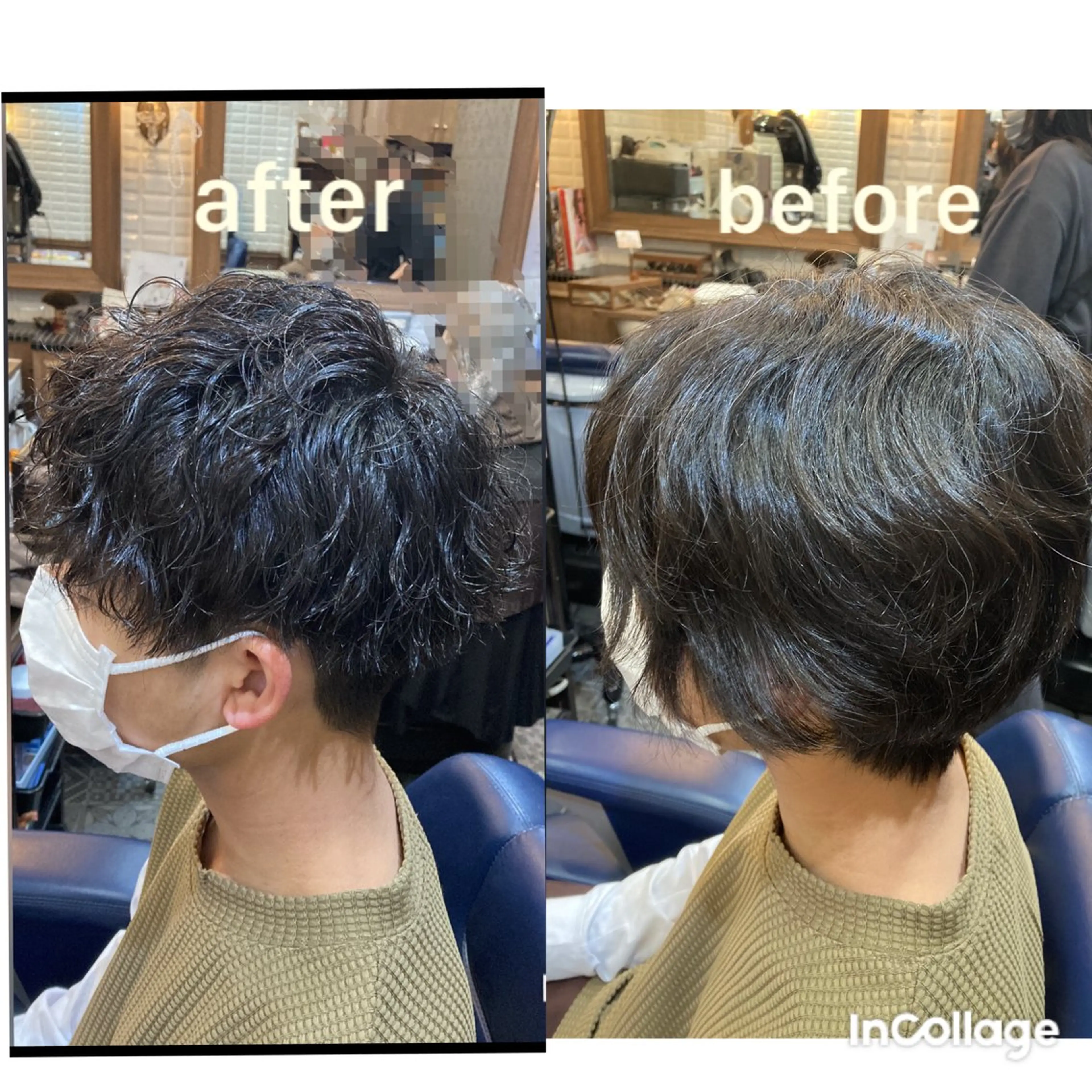 ミディアム メンズ ミディアムパーマ メンズパーマ ルピナス中田店長 山口大地のヘアスタイル