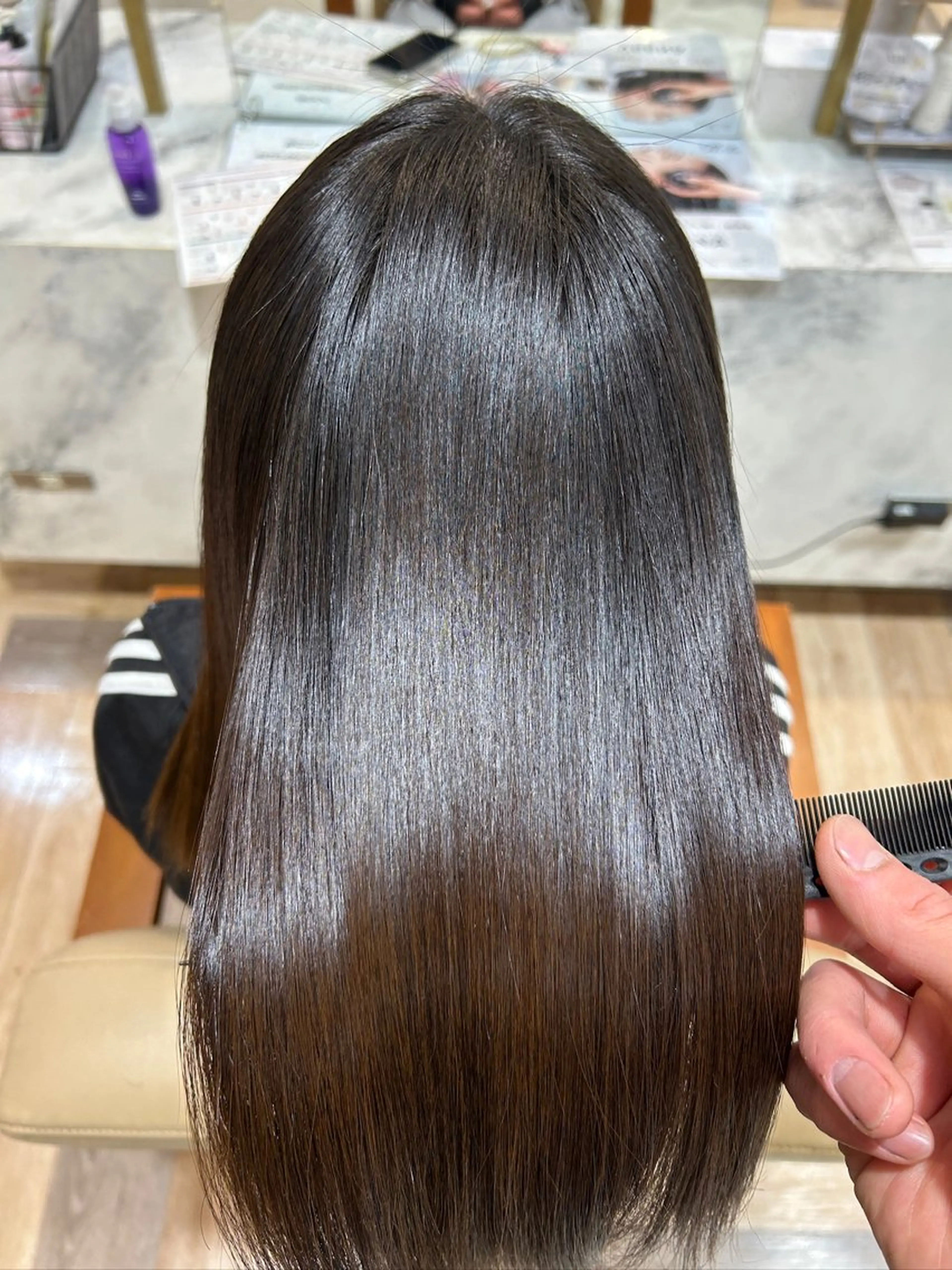 ロング カラー パーマ 髪質改善 トリートメント トリートメント ヘアーメイクウィル野田阪神店所属・Yuu/髪質改善 デザインカラーのヘアスタイル