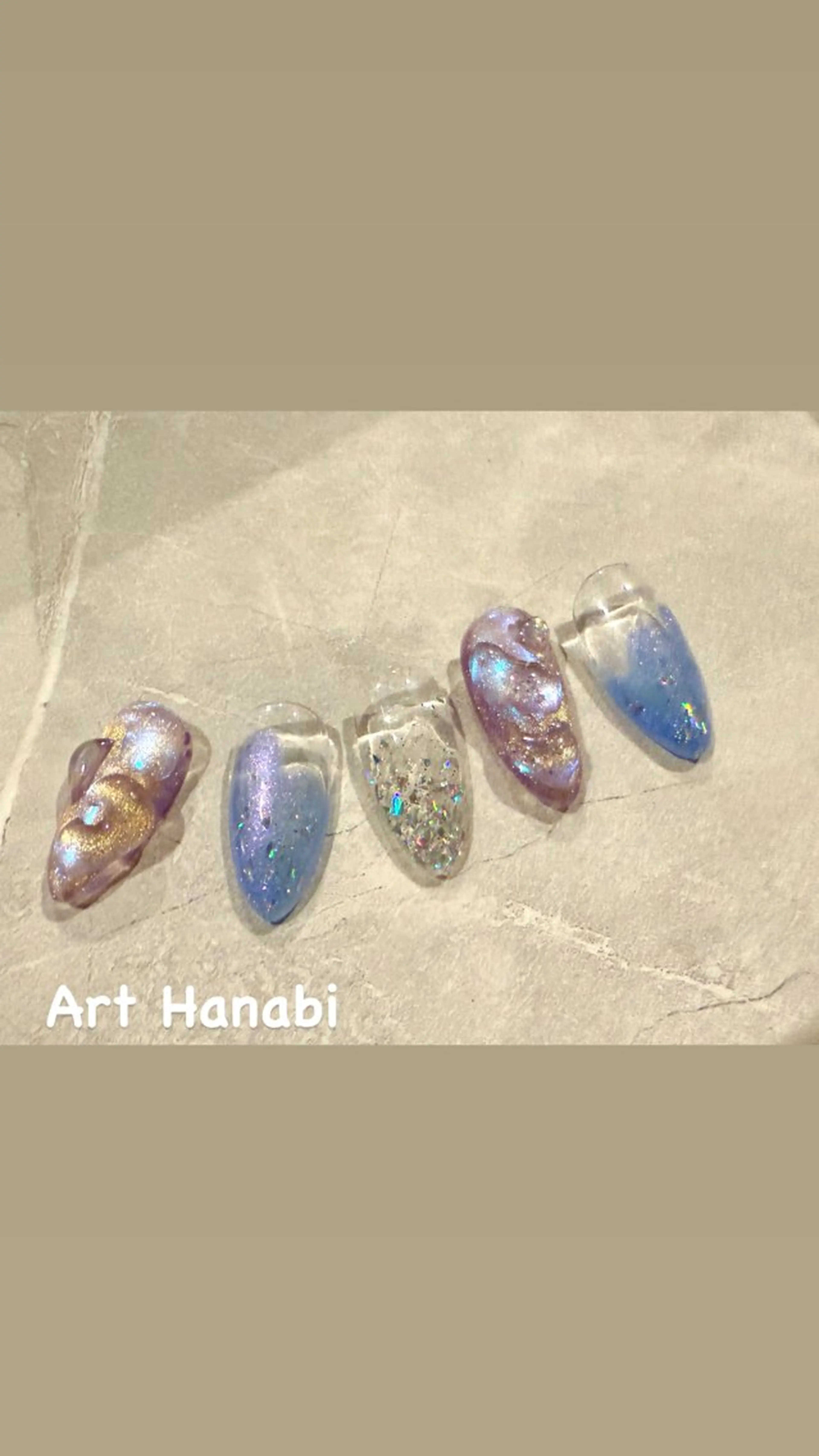 ネイル 氷ネイル・うるうるネイル ぷっくりネイル ハンドネイル ハンドケア Art Hanabi所属・Art Hanabi ミリのネイルデザイン
