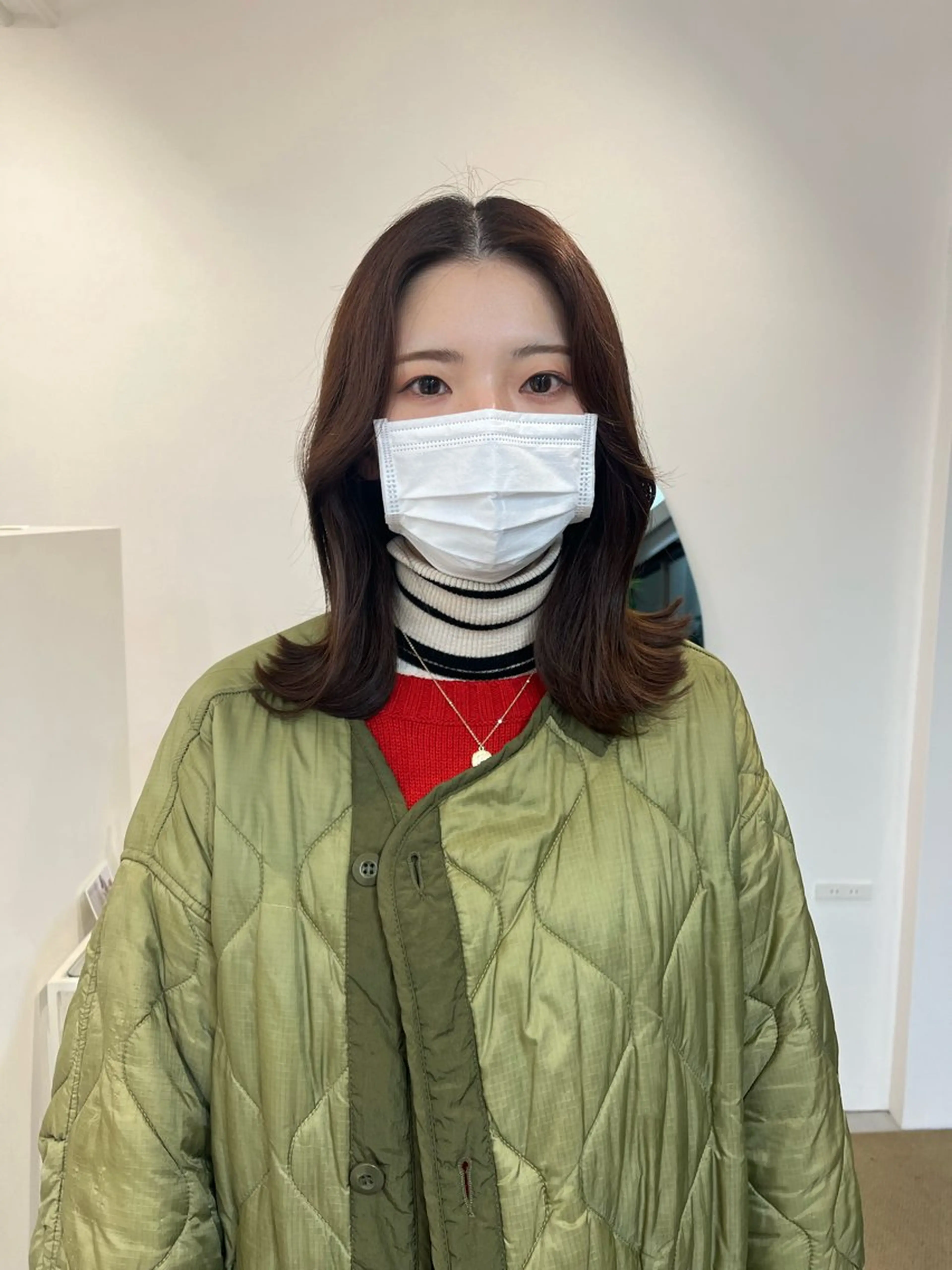 ミディアム 顔周りカット fit　stand所属・ハルカ/ fit standのヘアスタイル