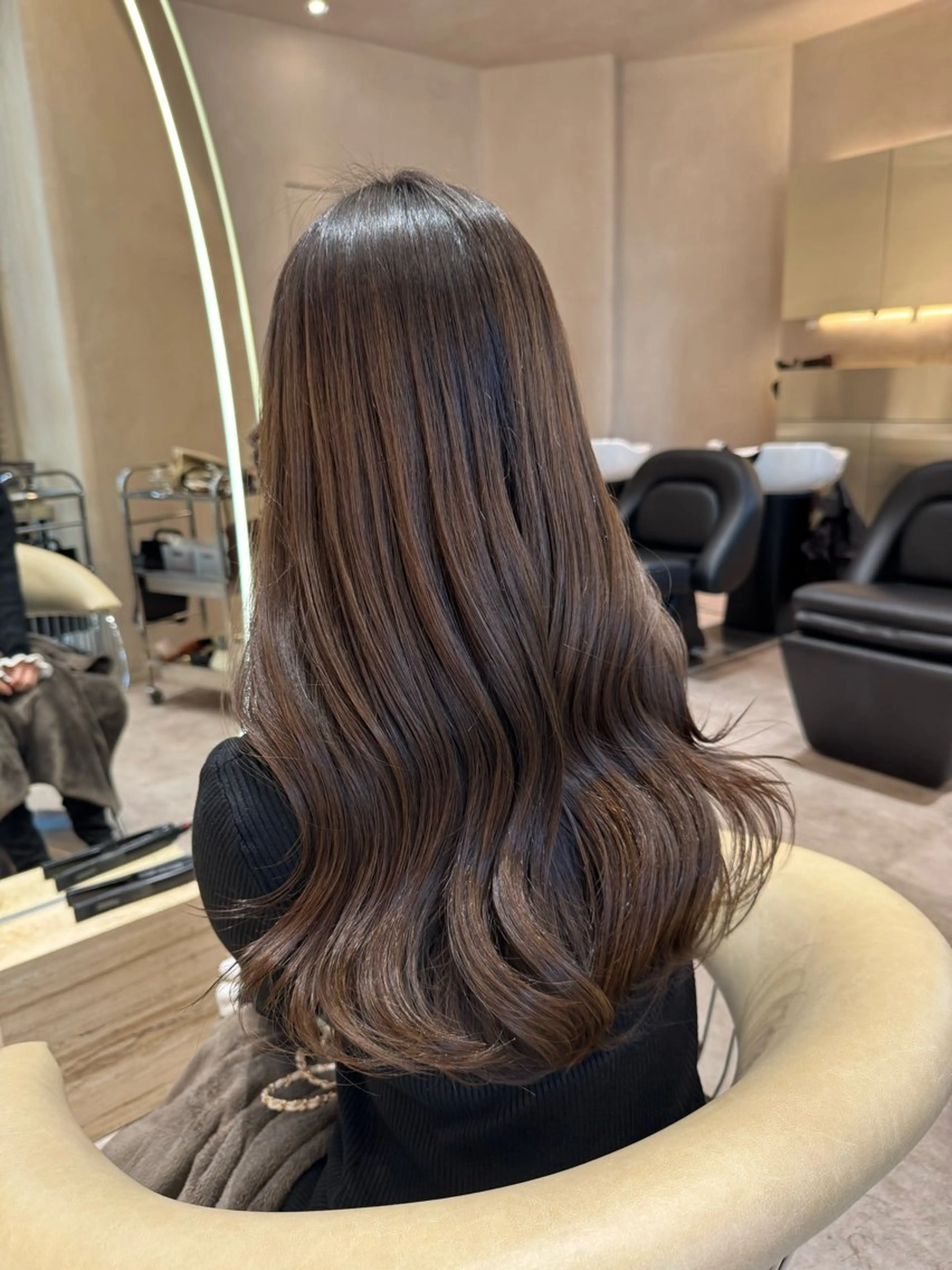 セミロング カット ヘアカラー トリートメント 韓国ヘア/ベージュ カラー/髪質改善/涼のヘアスタイル