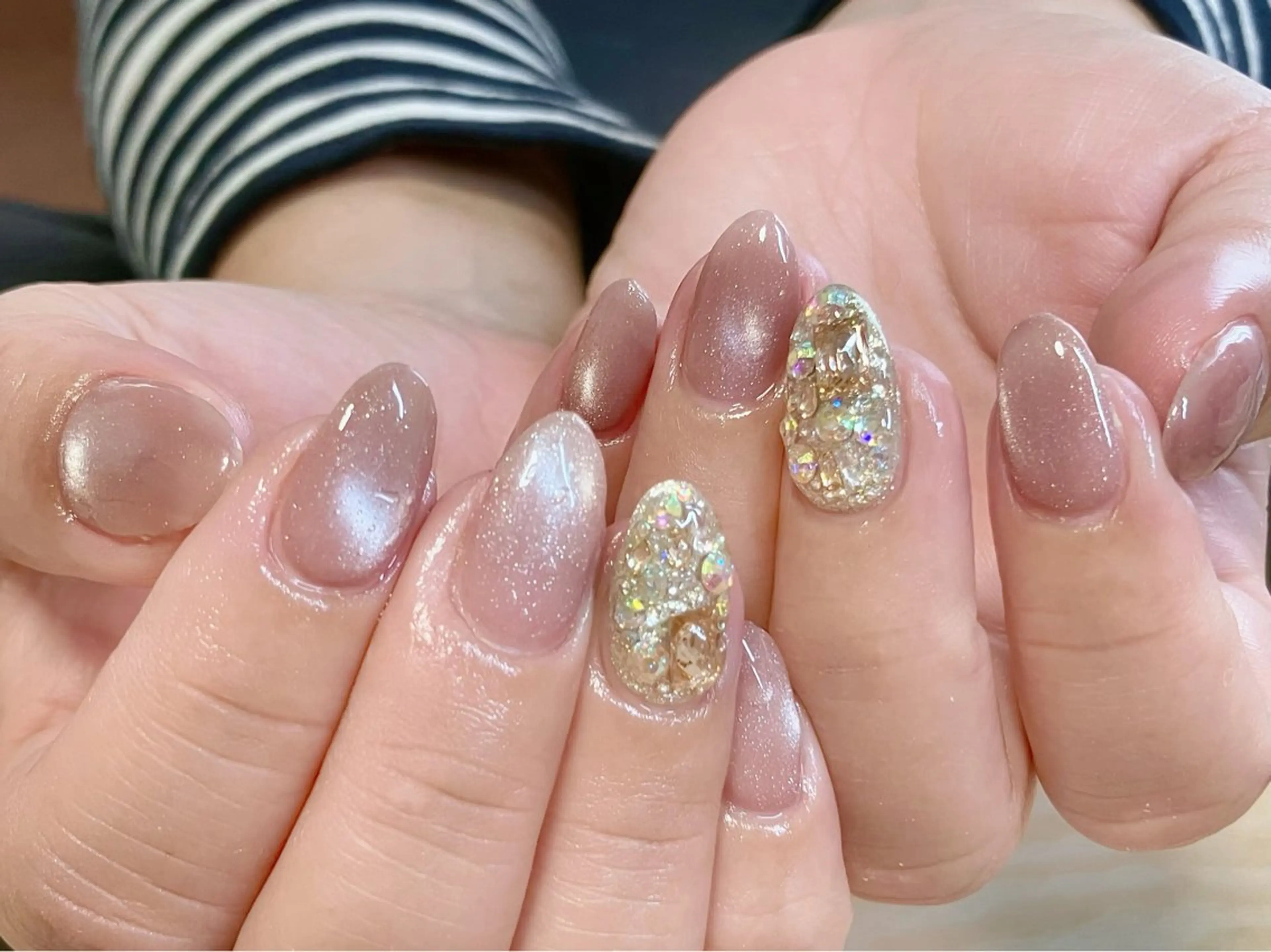 ネイル アートネイル ジェルネイル キラキラネイル マグネットネイル 大理石ネイル(マーブル) ハンドネイル RinRin　nail所属・孔 ジンシェンのネイルデザイン