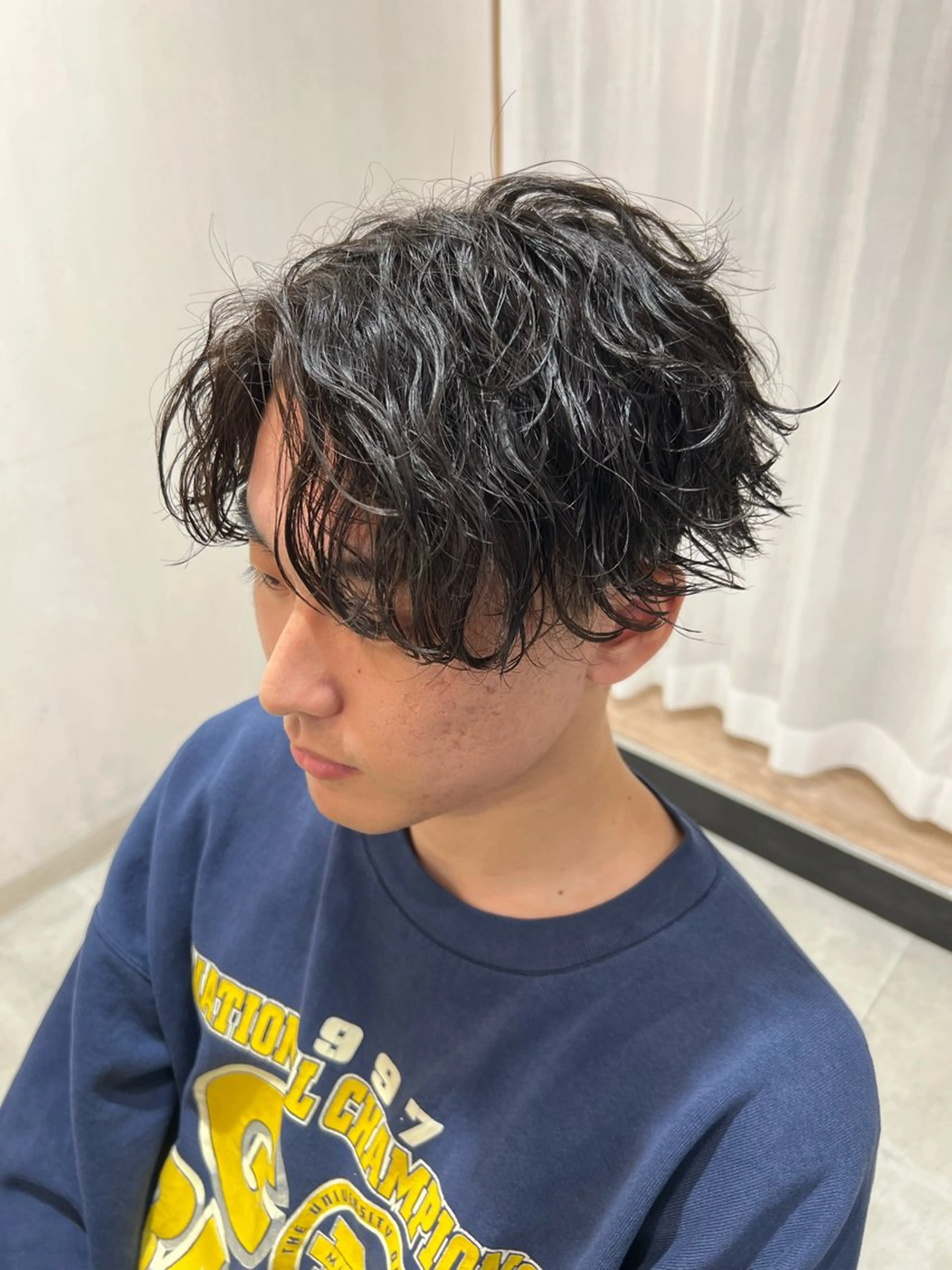メンズ メンズパーマ 学生（メンズ向け） パーマ 大人メッシュ/ ハイライト/ぽんのヘアスタイル