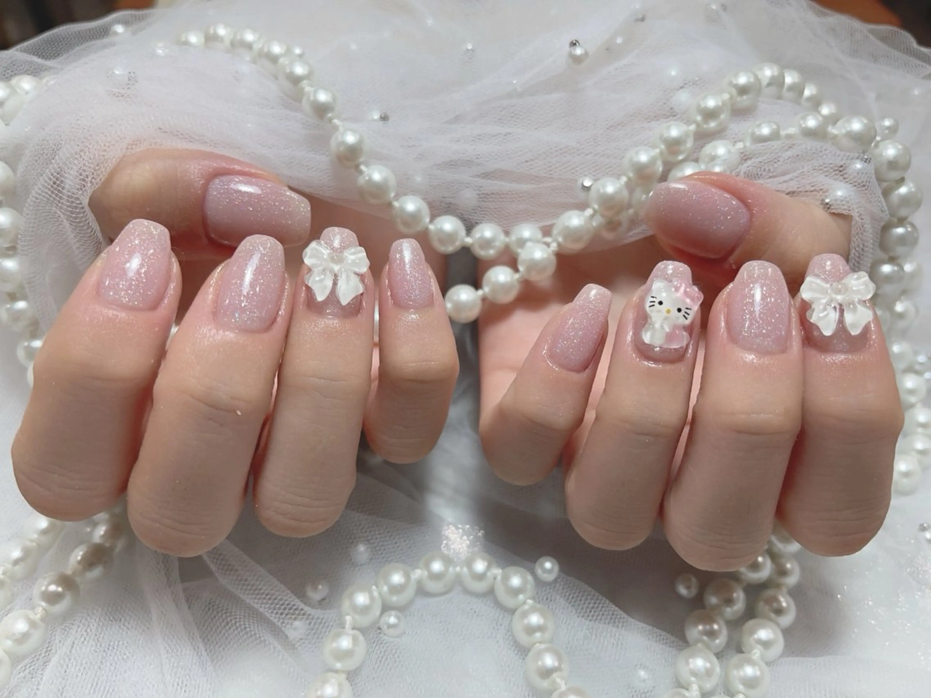 ネイル アートネイル フラッシュネイル フレンチネイル ガラスフレンチ グラデーション M2beauty Renaのネイルデザイン