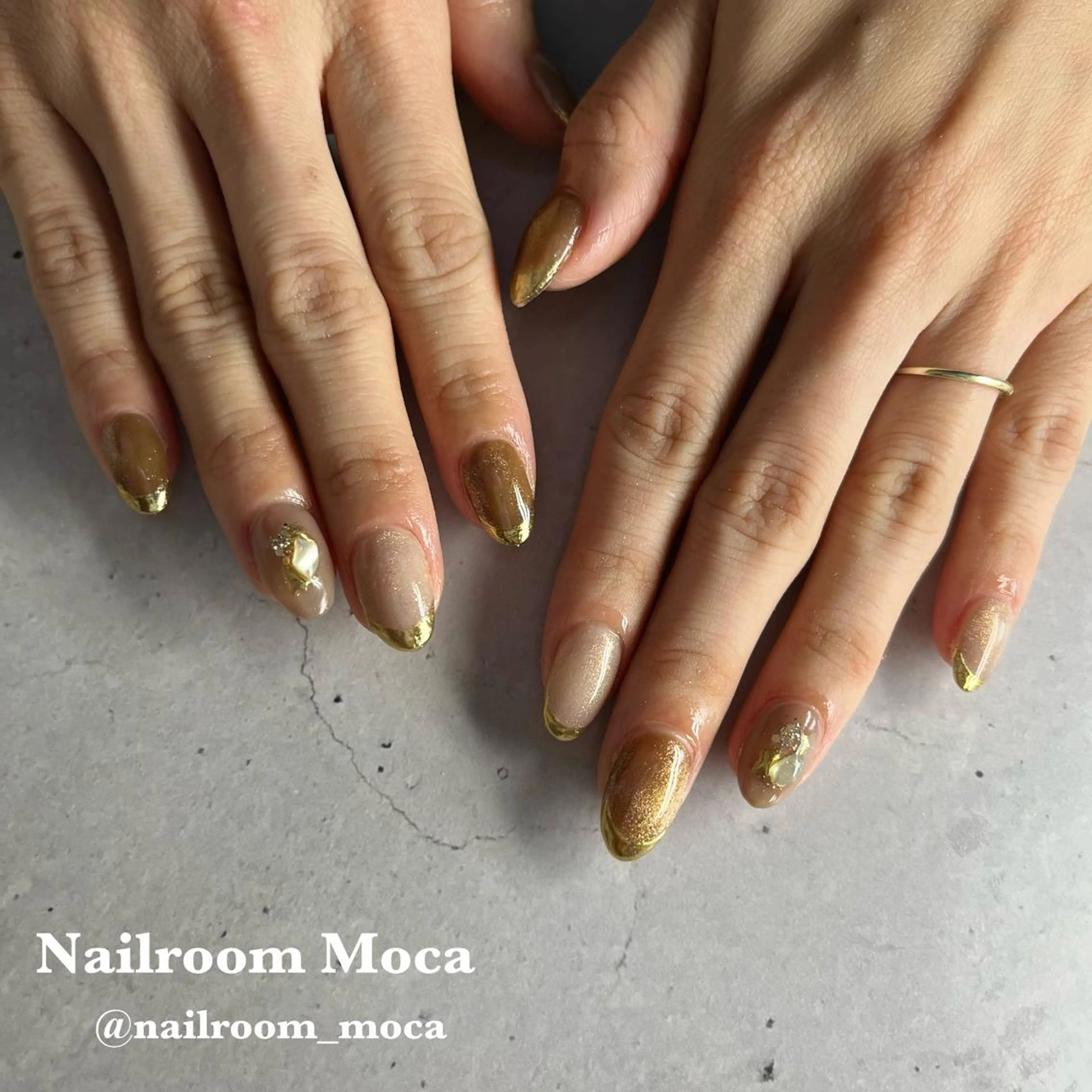 ネイル ブラウン Nailroom Mocaのネイルデザイン