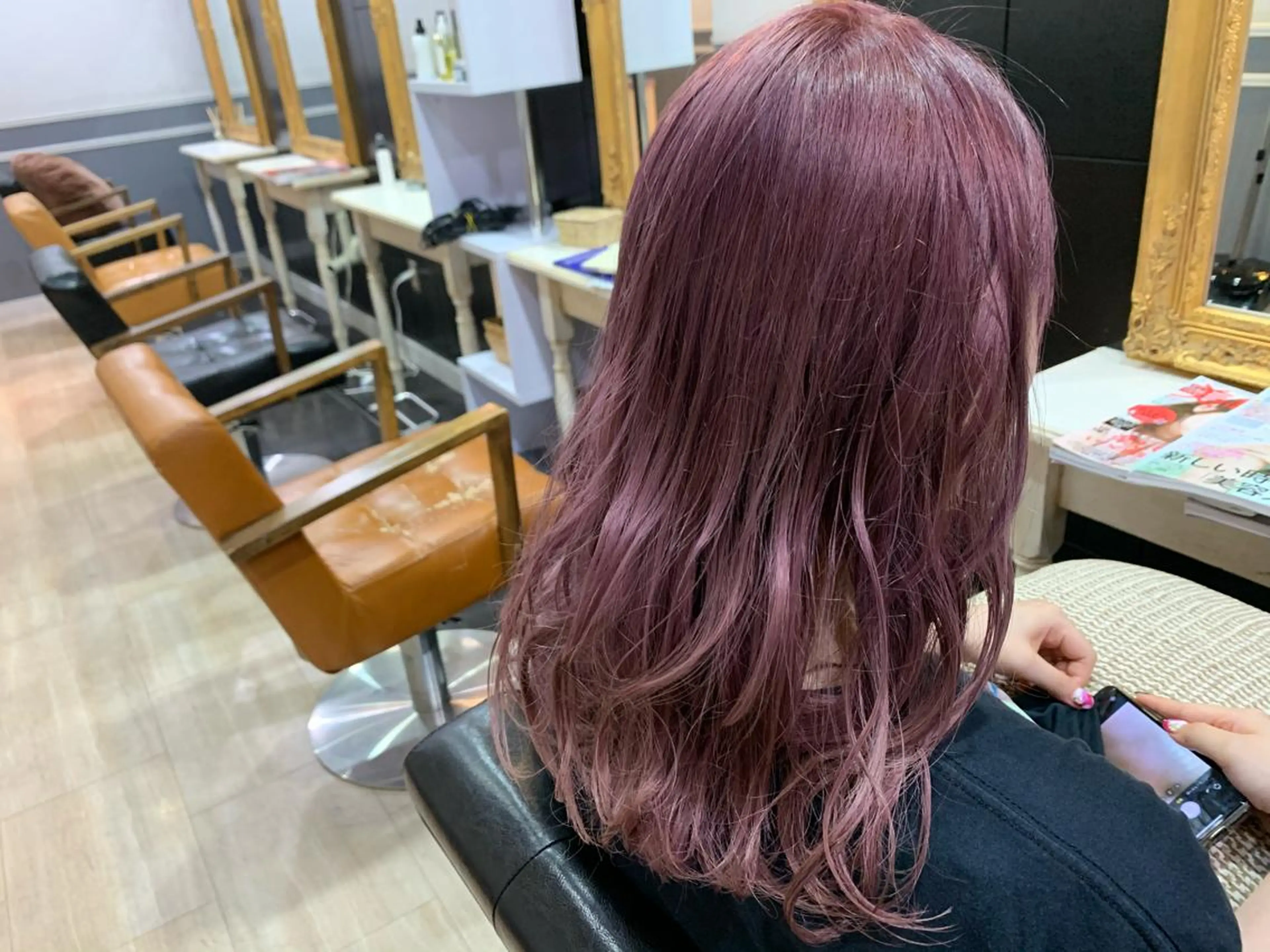 セミロング カラー ヘアカラー ヘッドスパ イケダ ハルカのヘアスタイル