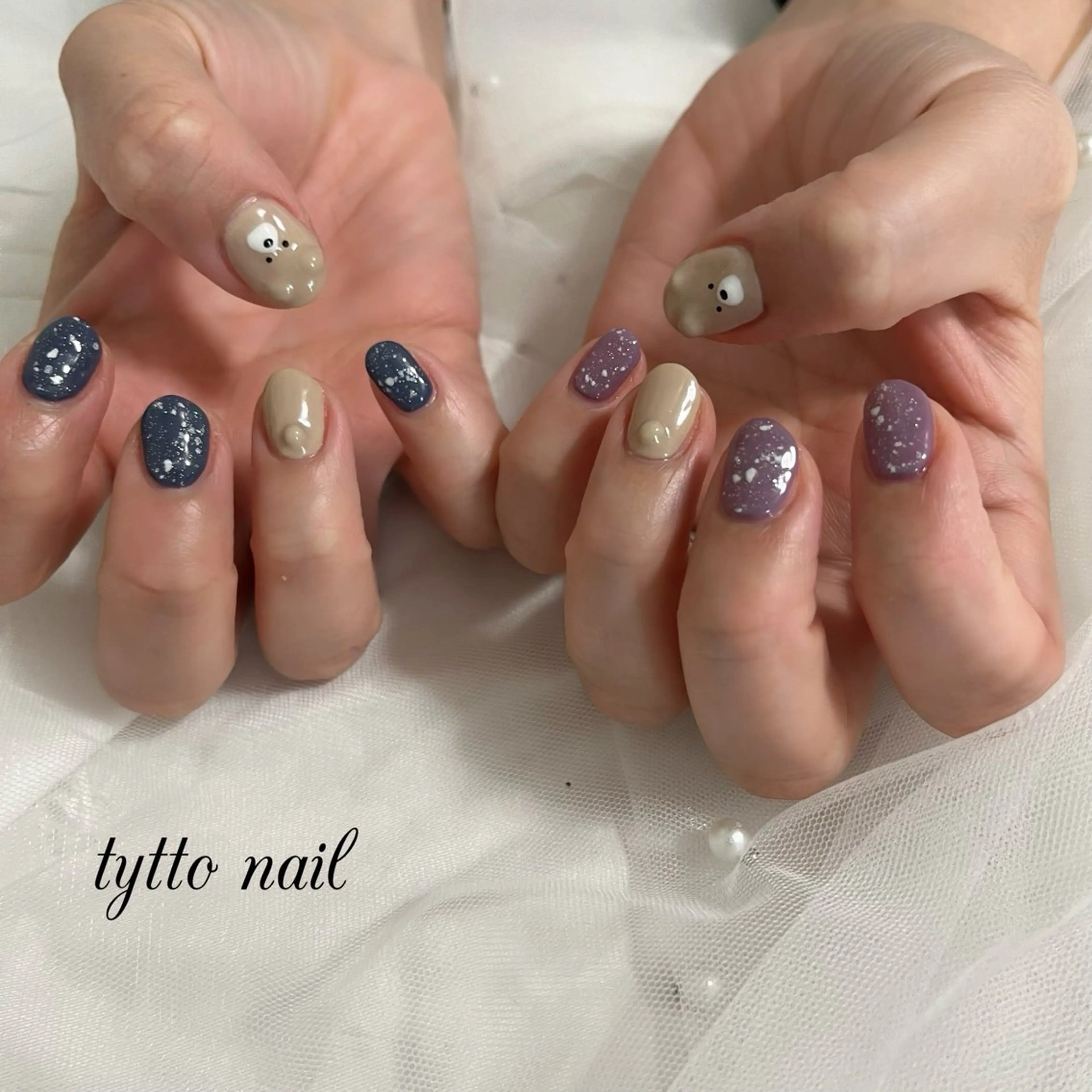 ネイル キラキラネイル ラメ(グリッター) オフィスネイル ぷっくりネイル ショートネイル ハンドネイル tytto nail ❤︎‪‪eri‪‪のネイルデザイン