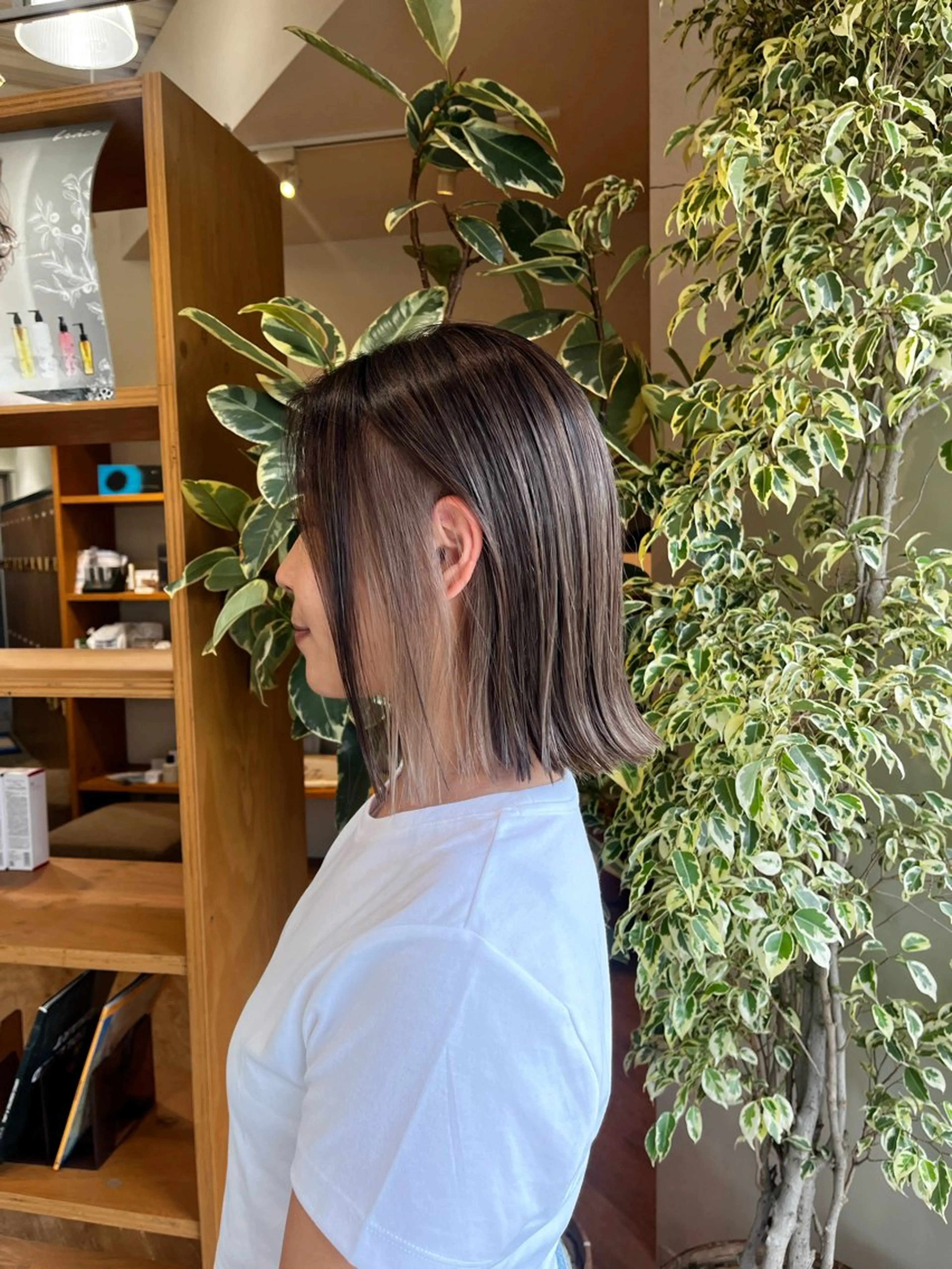 ミディアム ケアカラー トリートメント カット ヘアカラー 濱川 良栄のヘアスタイル