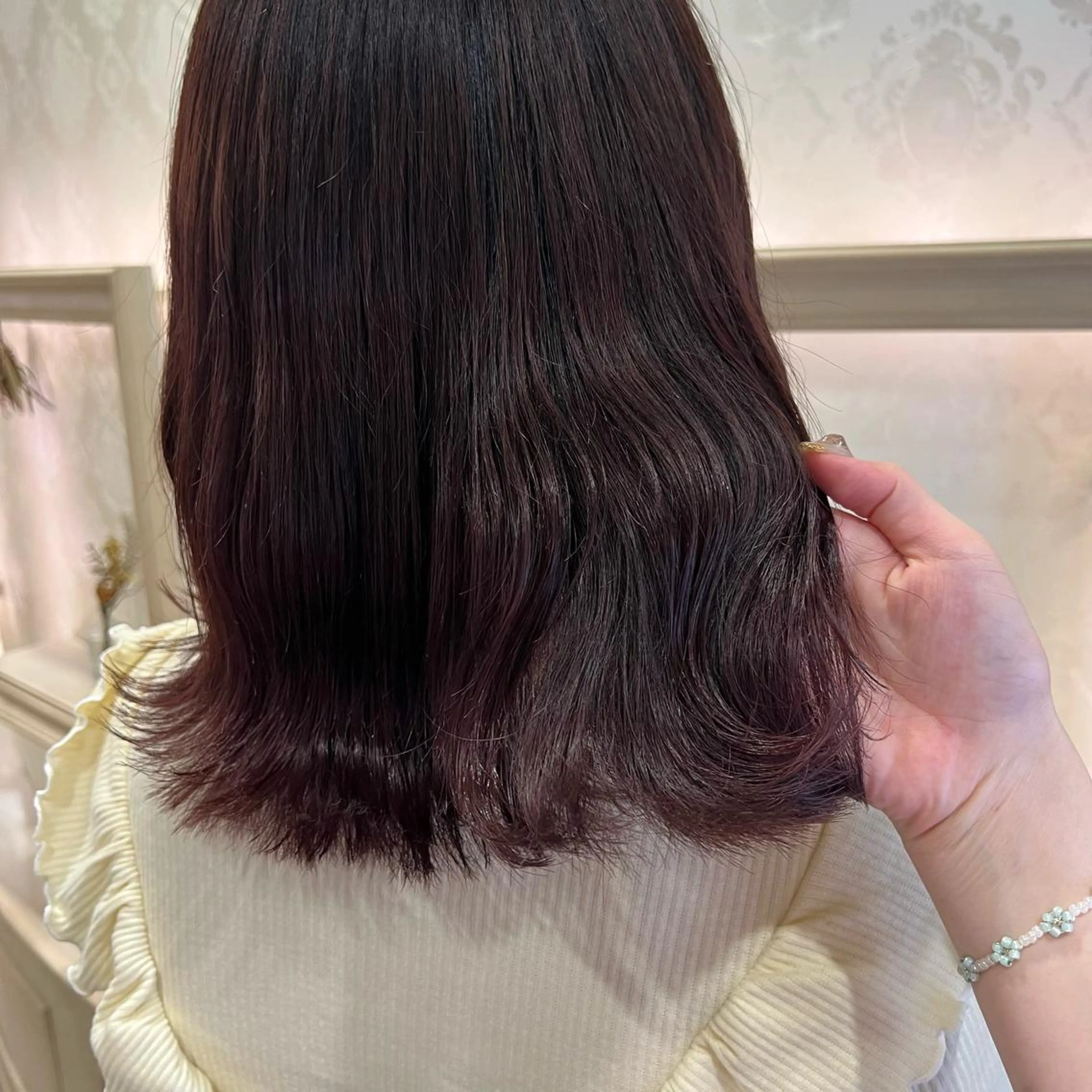 ミディアム ピンクブラウン SALOWIN川崎WEST店所属・🌷川崎/アレンジ/ 暖色ボブ/コトネ🌷のヘアスタイル