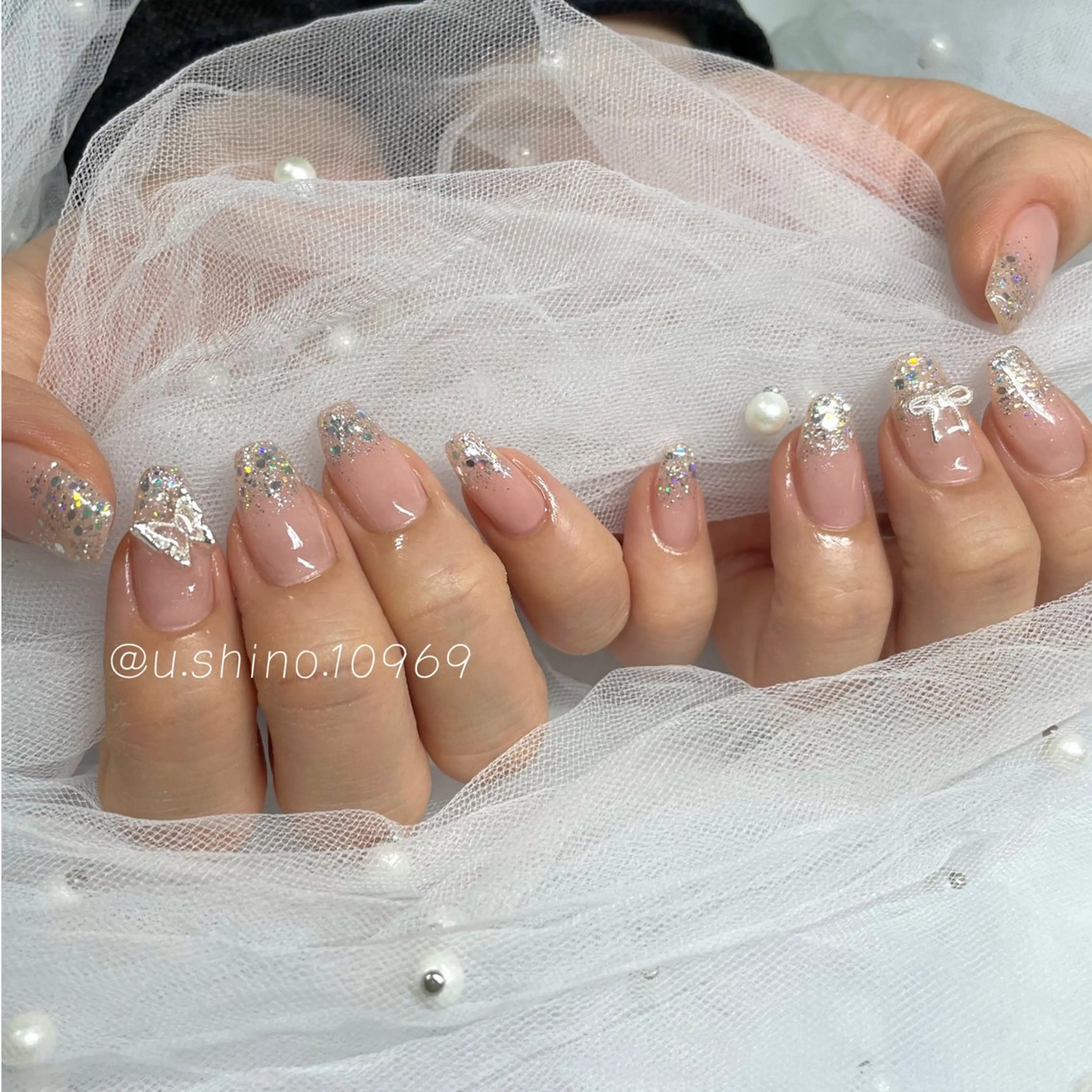 【ハンド】ラメグラデーション💎(オフあり)の写真
