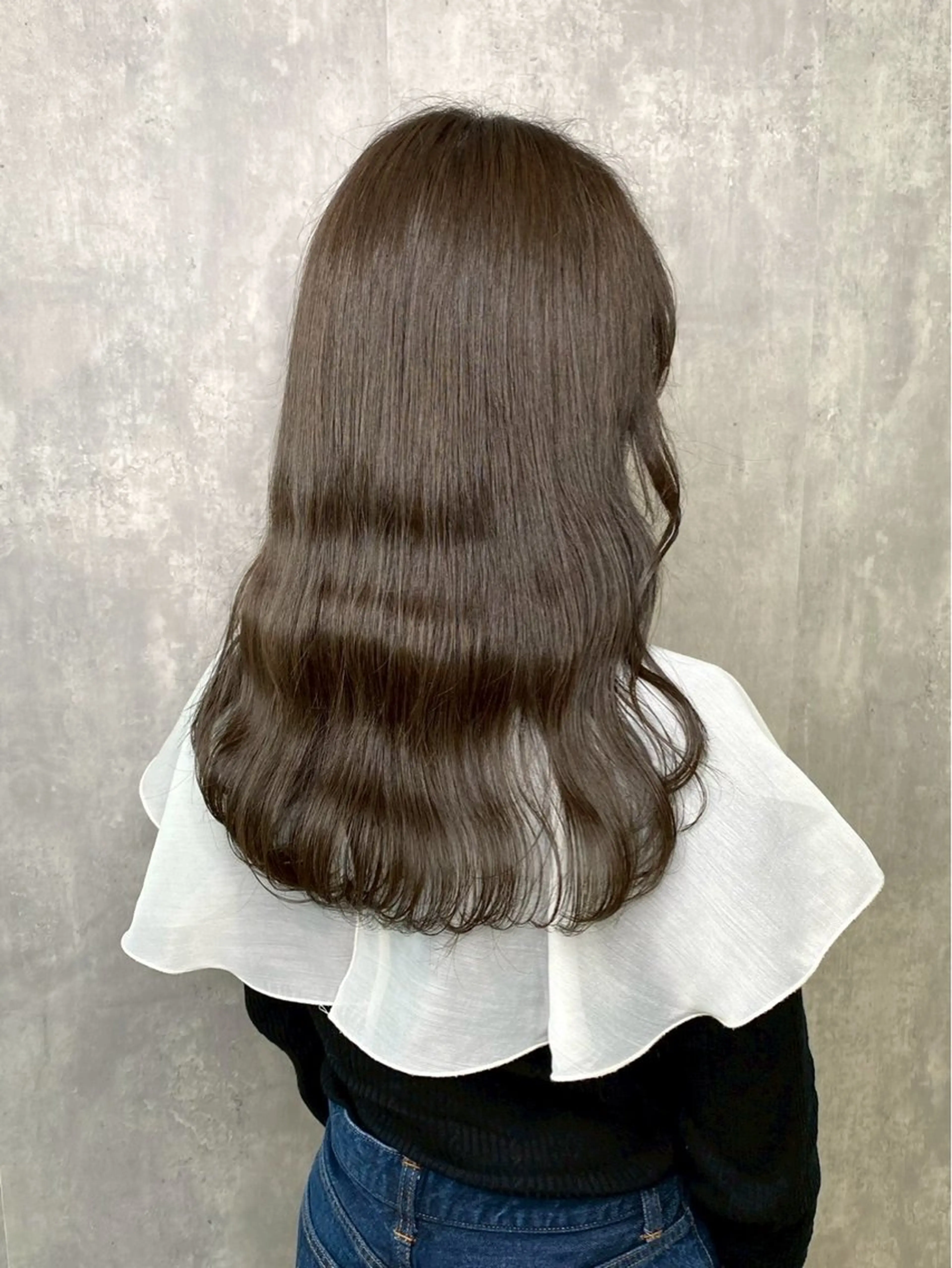 ロング カラー アッシュ ベージュカラー 黒髪 ブリーチ ブルーカラー ヘアカラー トリートメント ブリーチなしカラー/ 暖色カラー/宮本恵佑のヘアスタイル