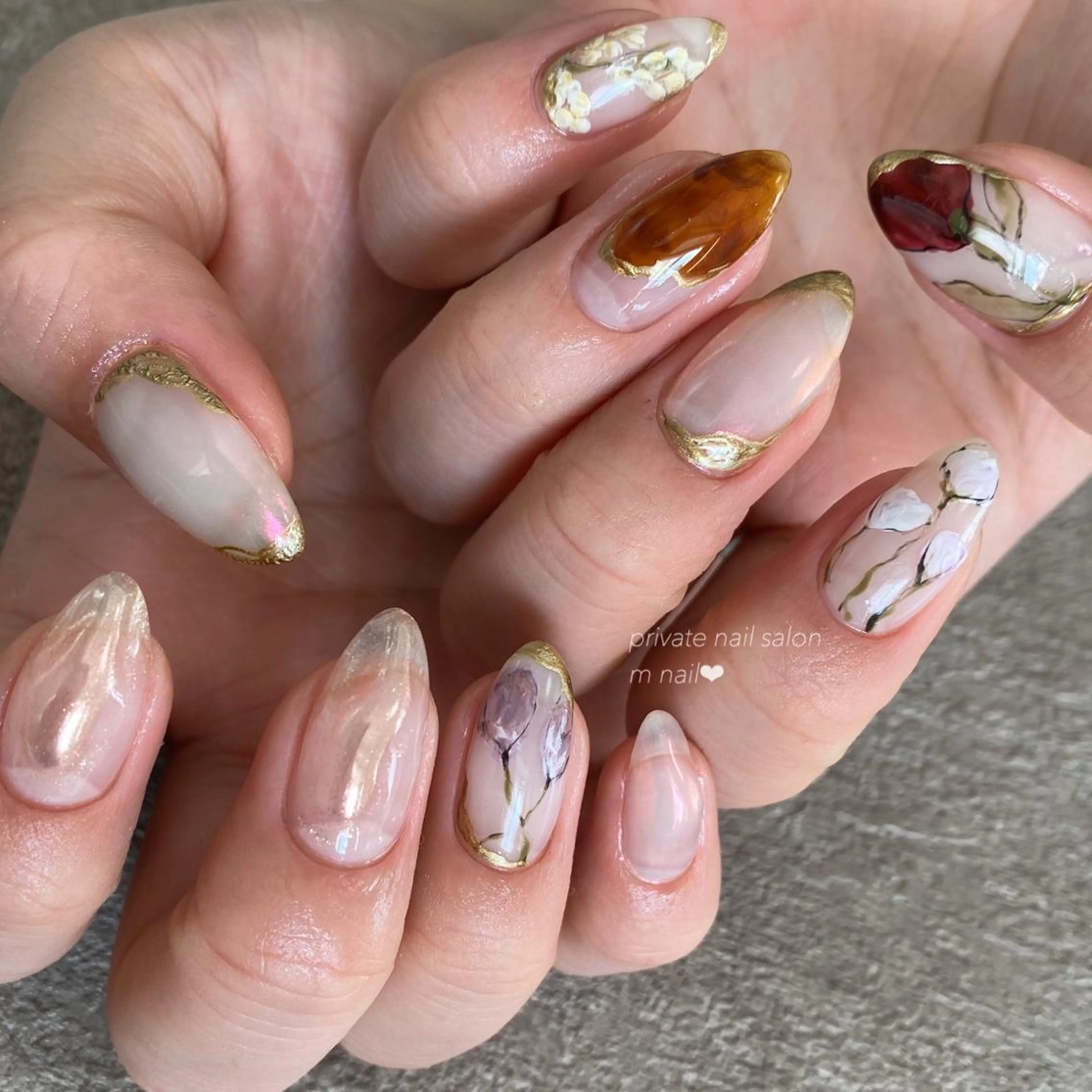 ネイル フラワーネイル ハンドネイル 小河原 舞のネイルデザイン