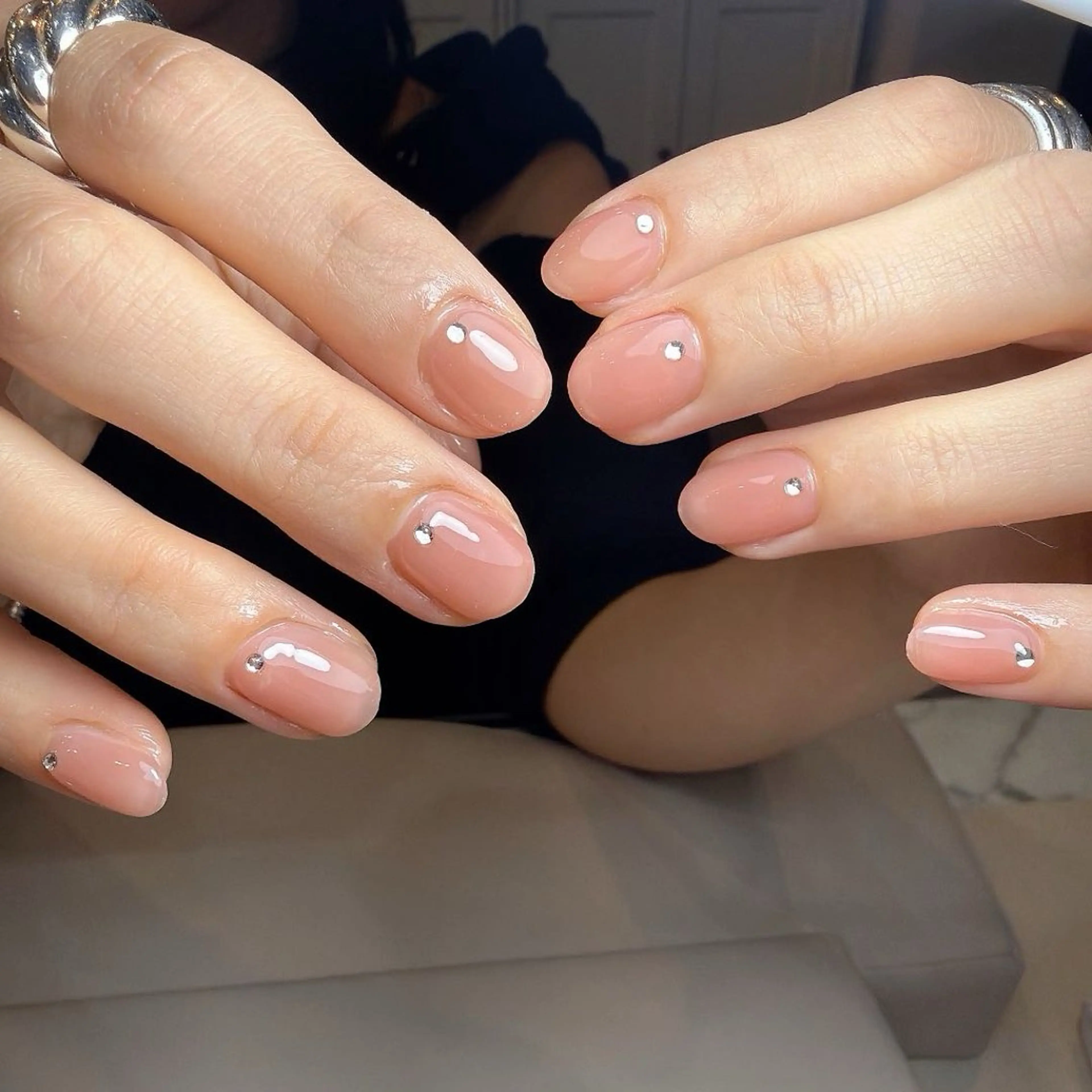 ネイル アートネイル オーロラネイル クリアネイル 長さ出し フレンチネイル ハンドネイル キ キのネイルデザイン