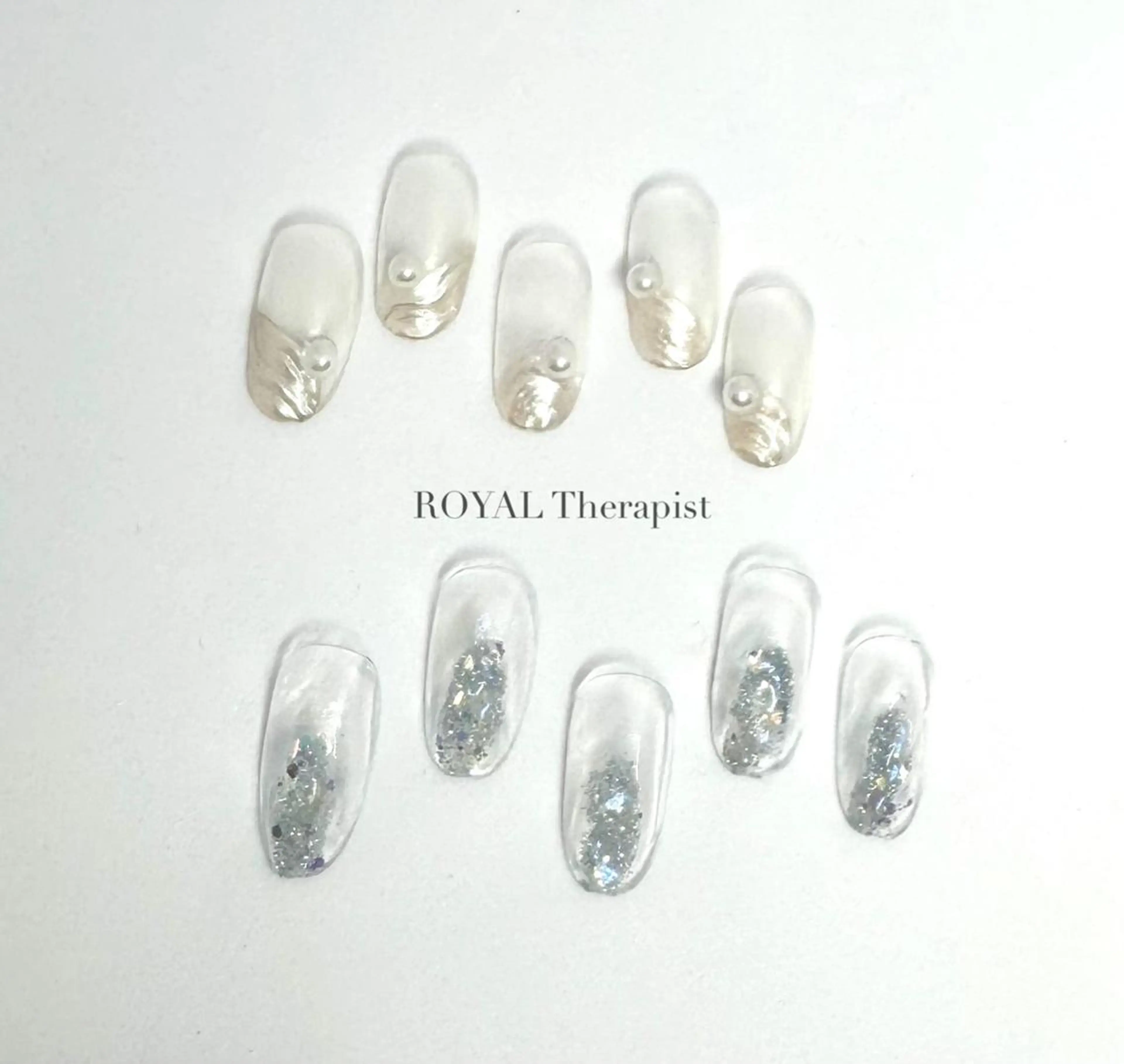 ネイル クリアネイル 長さ出し フラッシュネイル フットネイル フレンチネイル ハンドネイル 【中川】 ロイヤル・セラピストのネイルデザイン