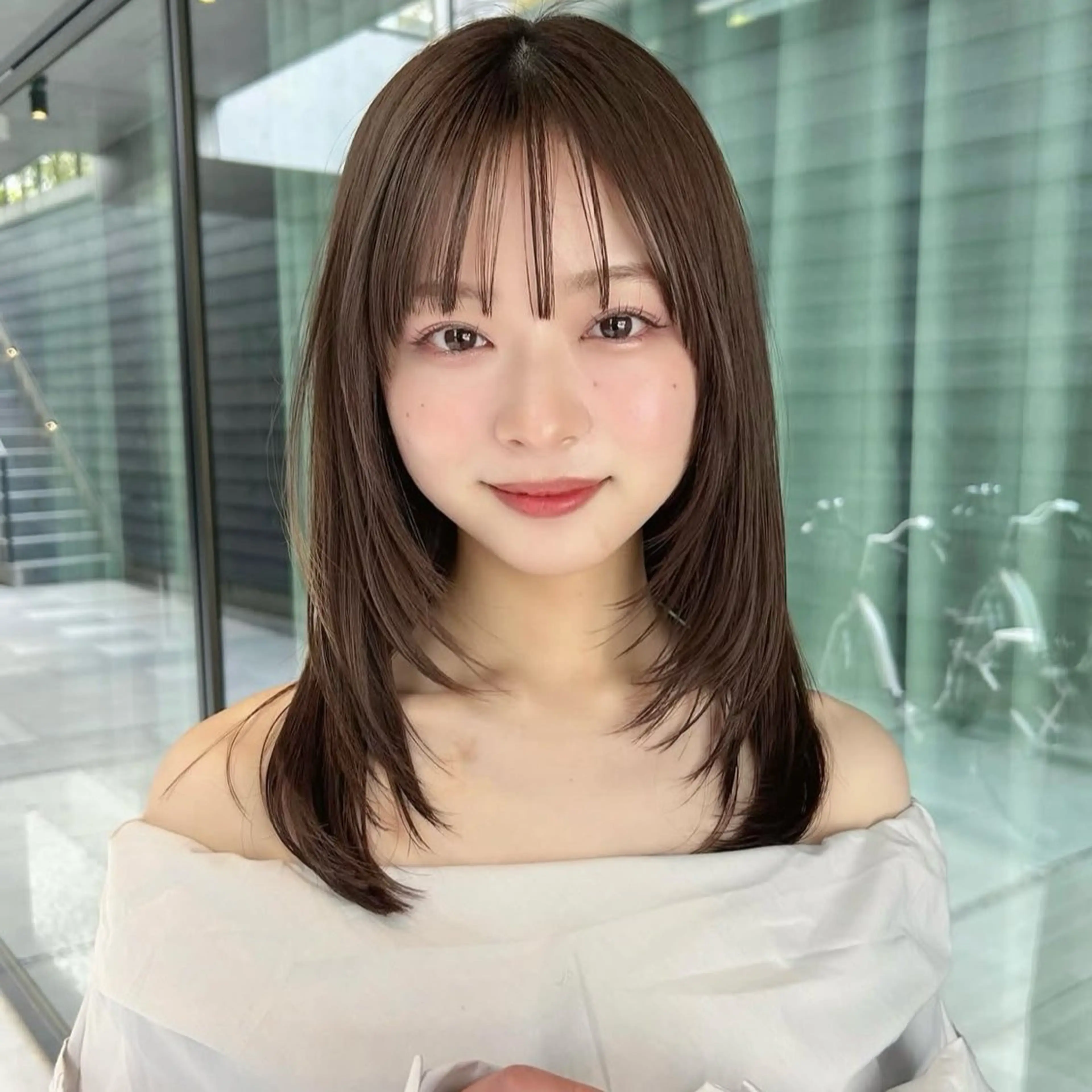 セミロング カット ヘアカラー トリートメント ヘッドスパ ヘアセット 🌸透明感/レイヤー / 栗林 彩🌸のヘアスタイル