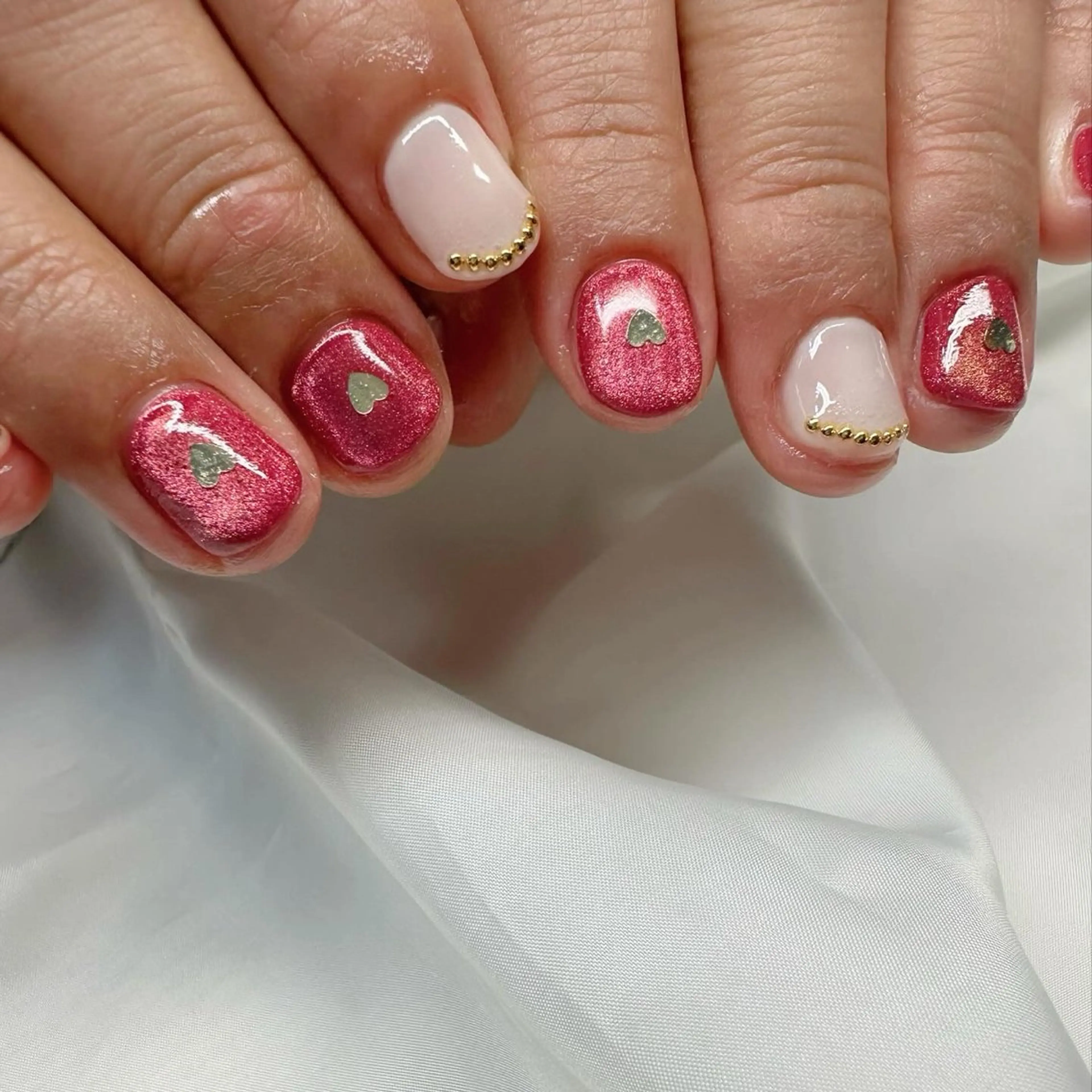 ネイル クリアネイル ハート 氷ネイル・うるうるネイル 韓国ネイル マグネットネイル 🪞KAPE NAIL 🪞のネイルデザイン