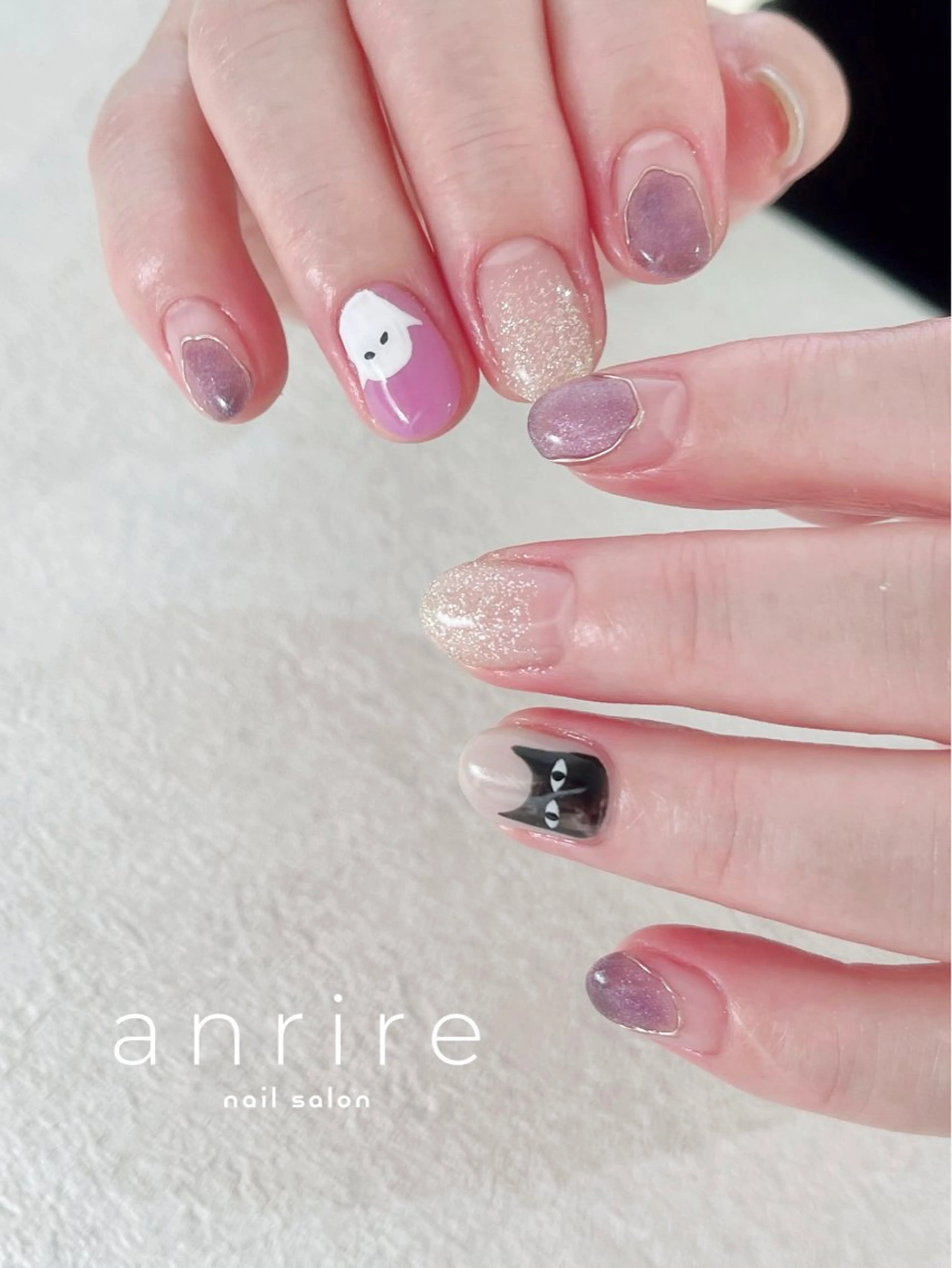 ネイル アートネイル フラッシュネイル ジェルネイル ゴールド ハロウィン ハンドネイル nail salon anrire〜アンリール〜所属・nailsalon anrireのネイルデザイン