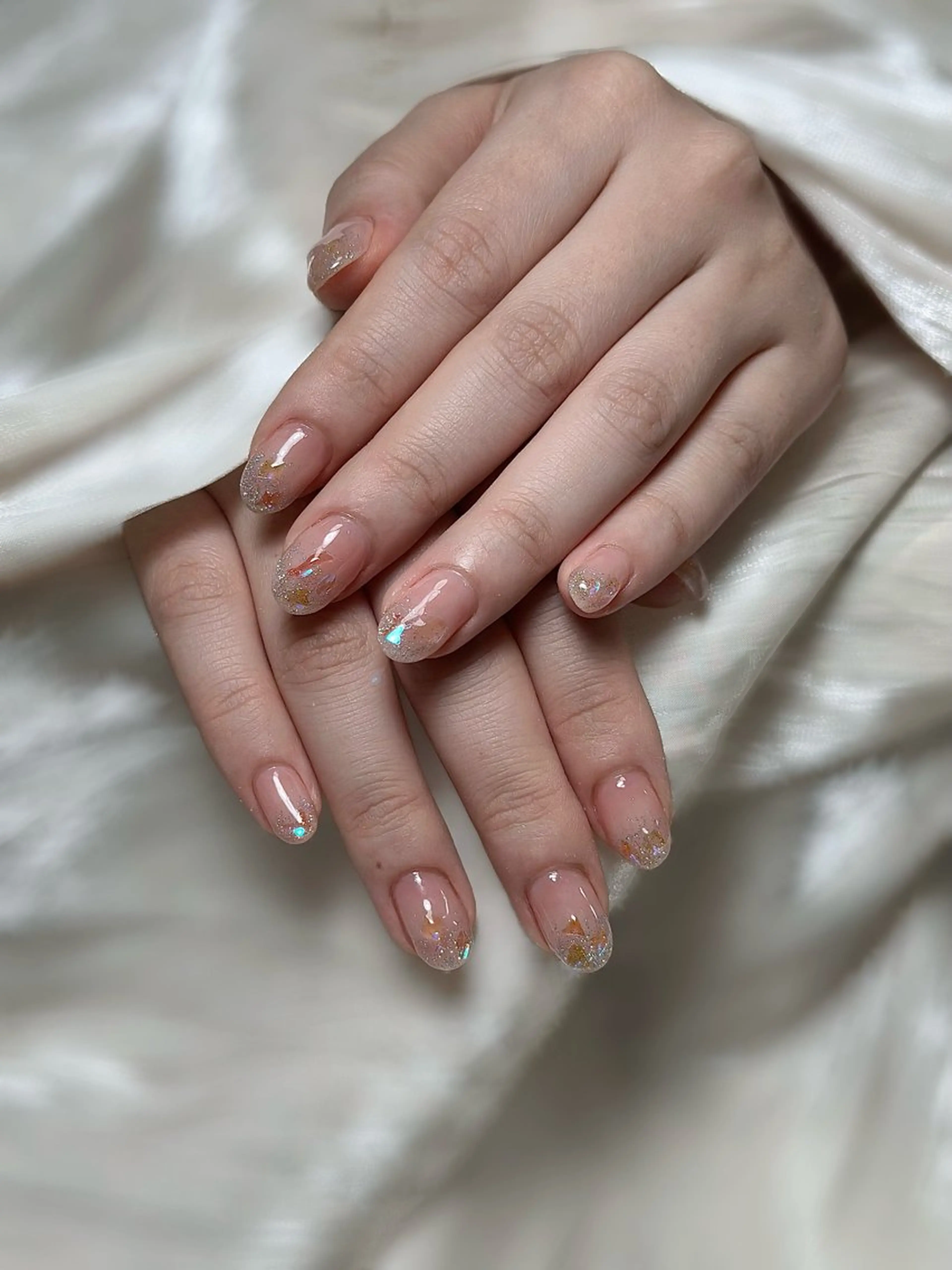 ネイル 氷ネイル・うるうるネイル ハンドネイル Maggie nailクロのネイルデザイン