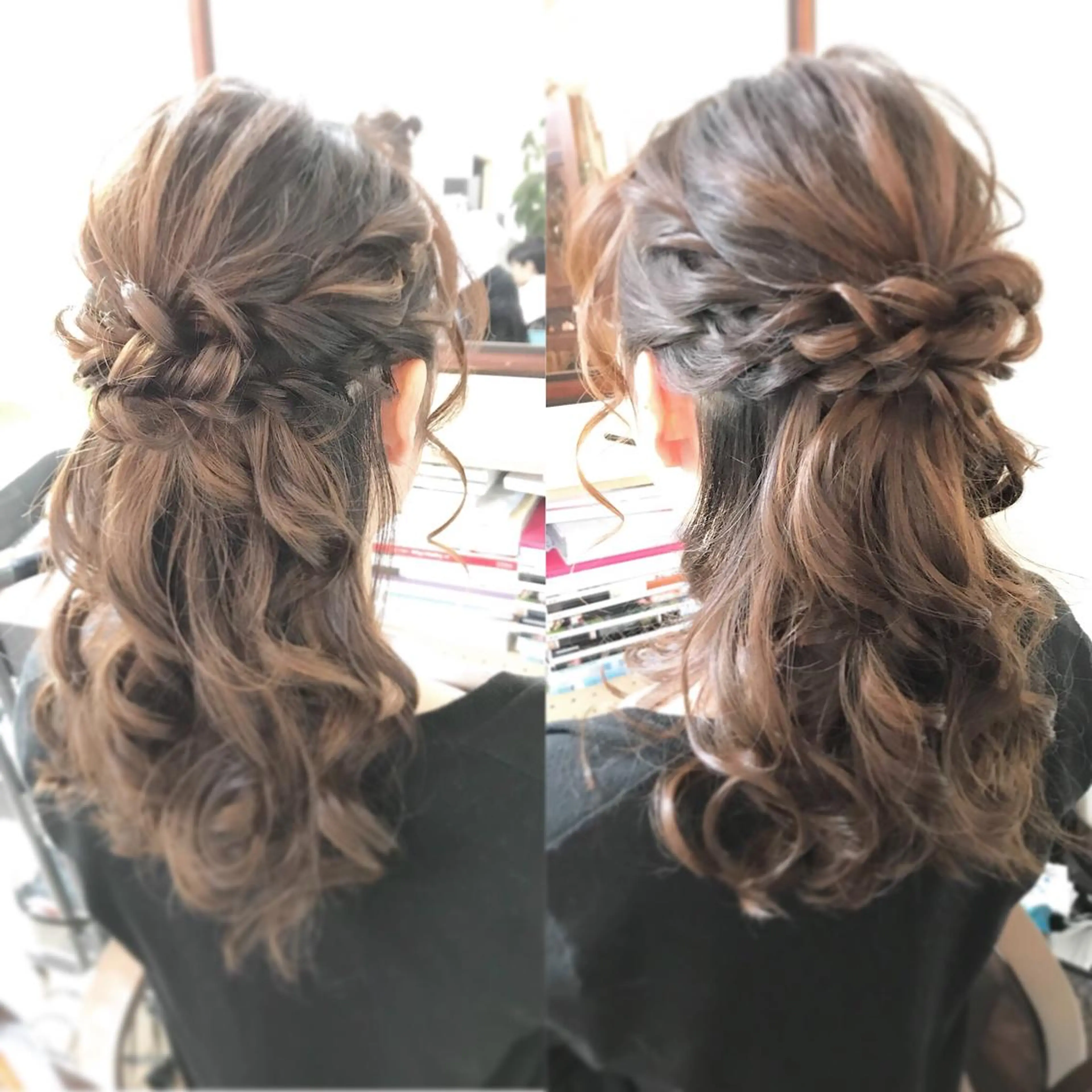 セミロング ヘアアレンジ ハーフアップ ヘアセット ヘアメ/着付け 清水玲歌のヘアスタイル