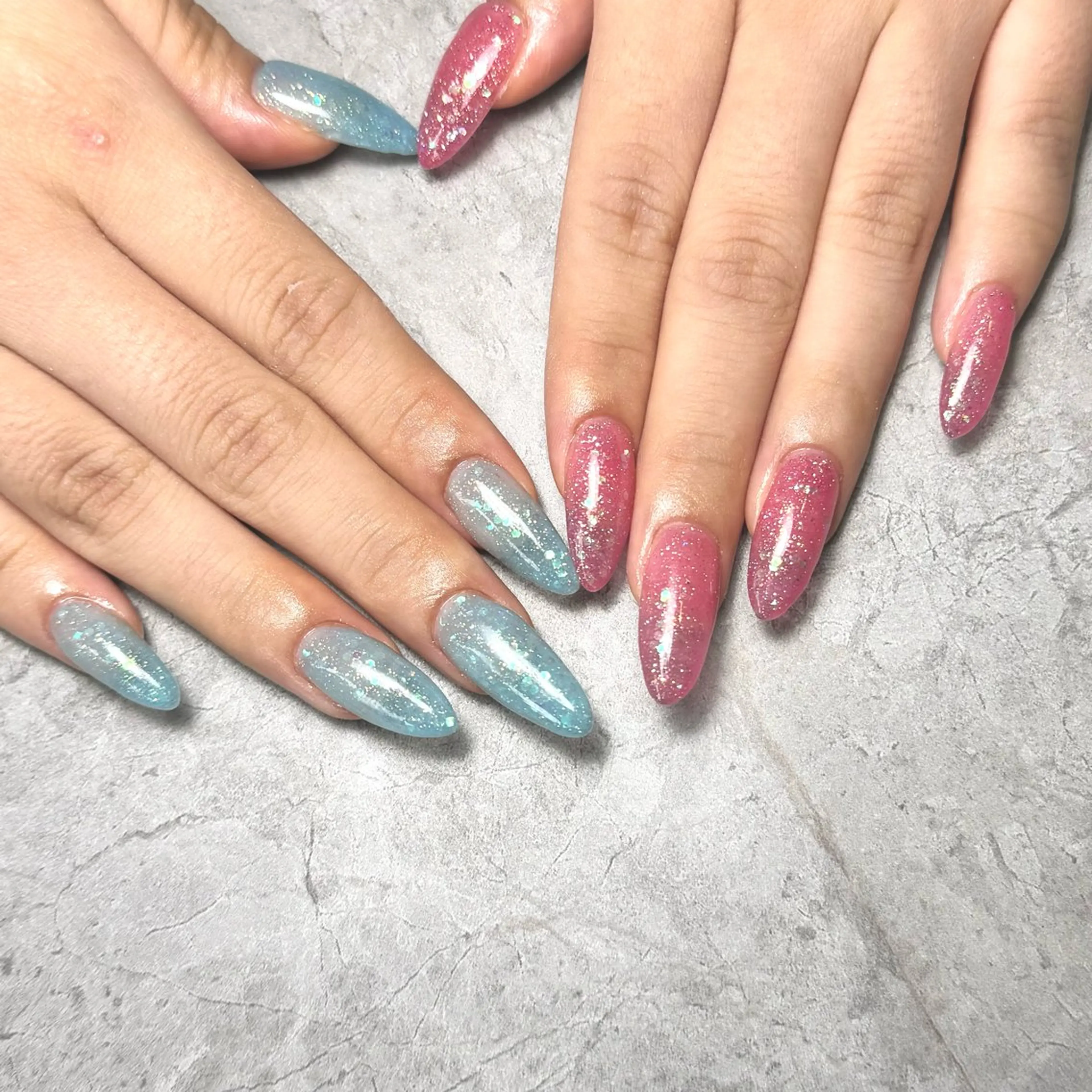 ネイル キラキラネイル ラメ(グリッター) ワンカラーネイル シンプルネイル 春ネイル ハンドネイル Nail Salon Lillion【リリオン】所属・lillion karenのネイルデザイン
