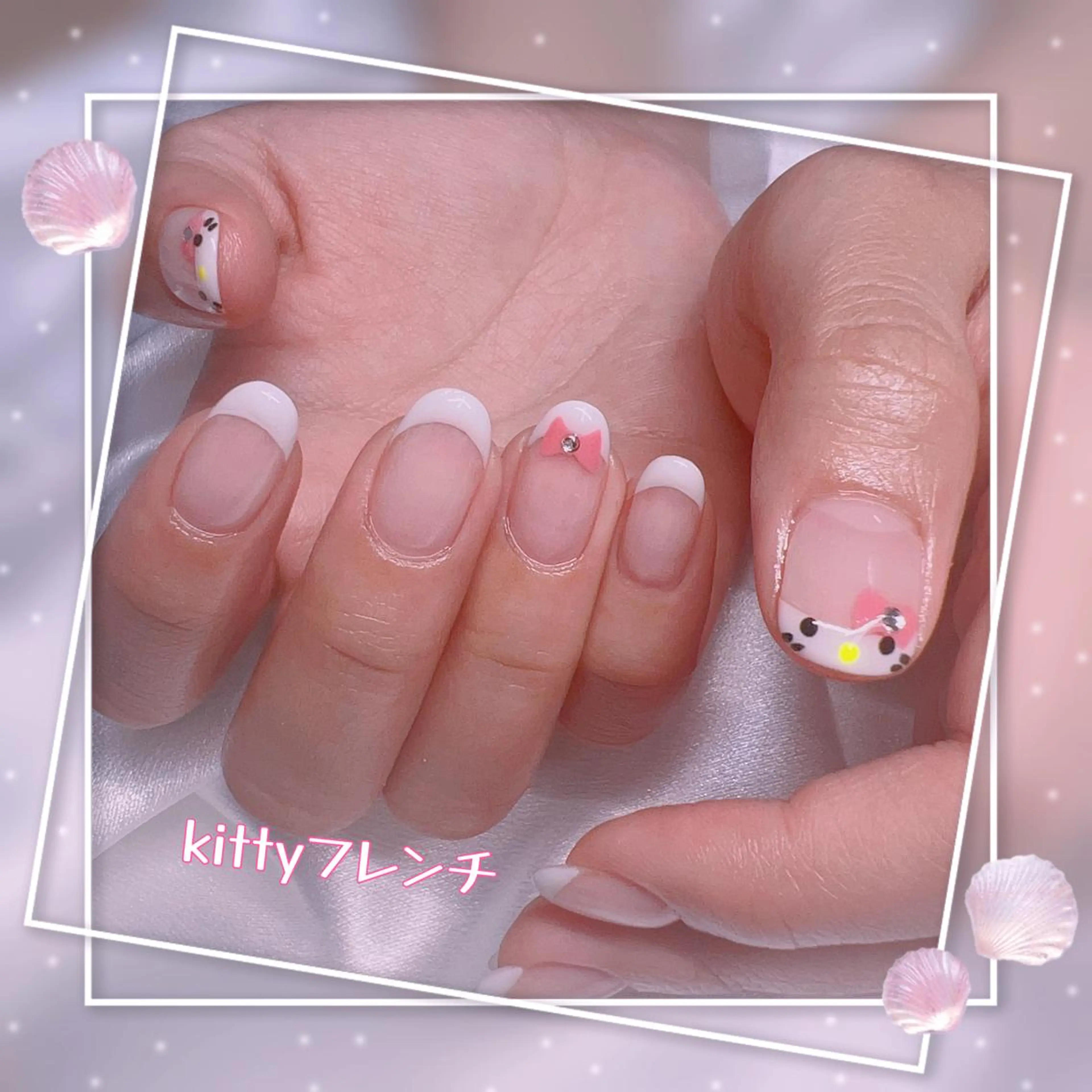 ネイル アートネイル フレンチネイル キラキラネイル 韓国ネイル マグネットネイル Chill Nailsalonのネイルデザイン