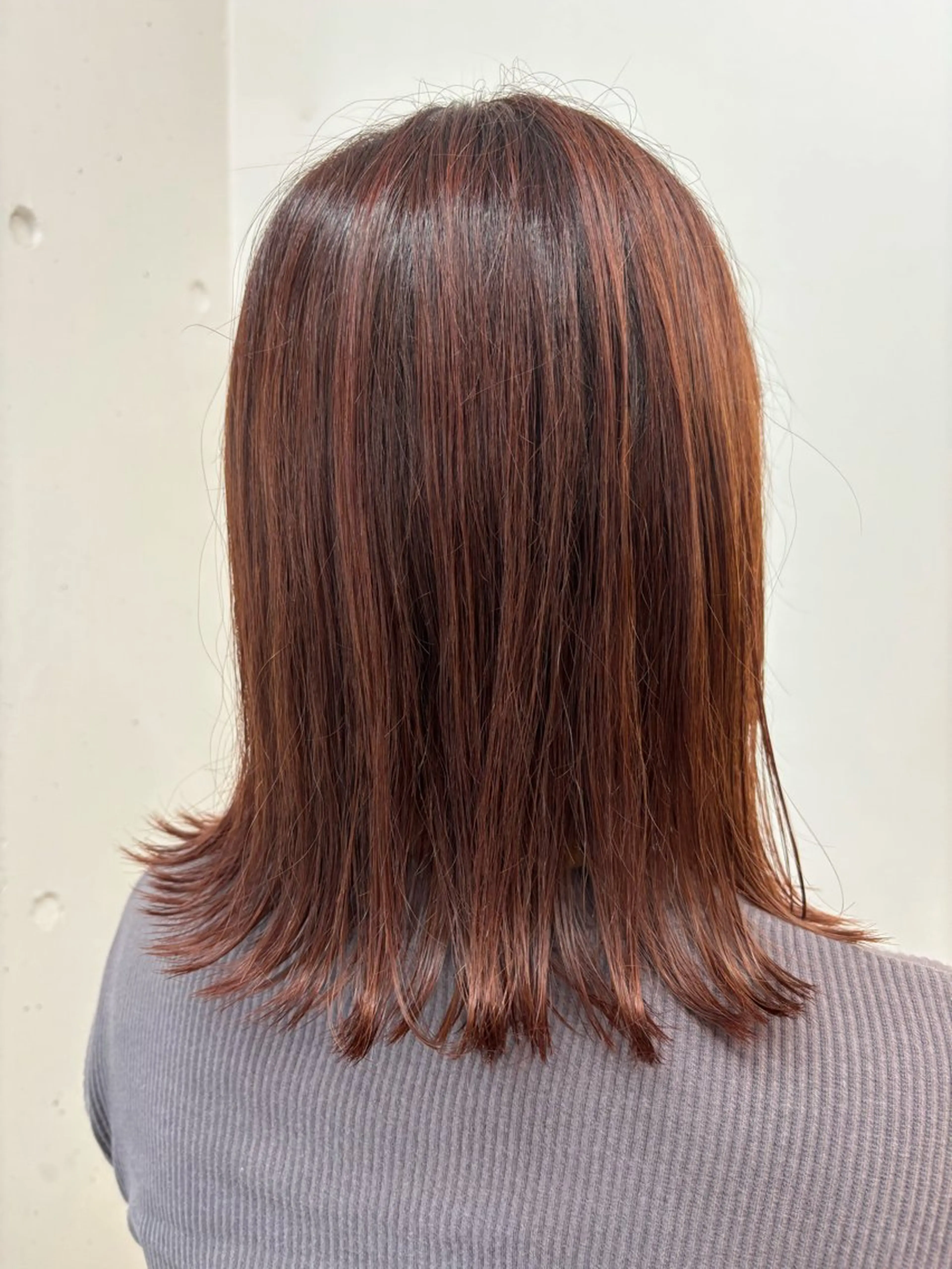 ミディアム カラー ヘアカラー トリートメント みぞぐち じゅりのヘアスタイル