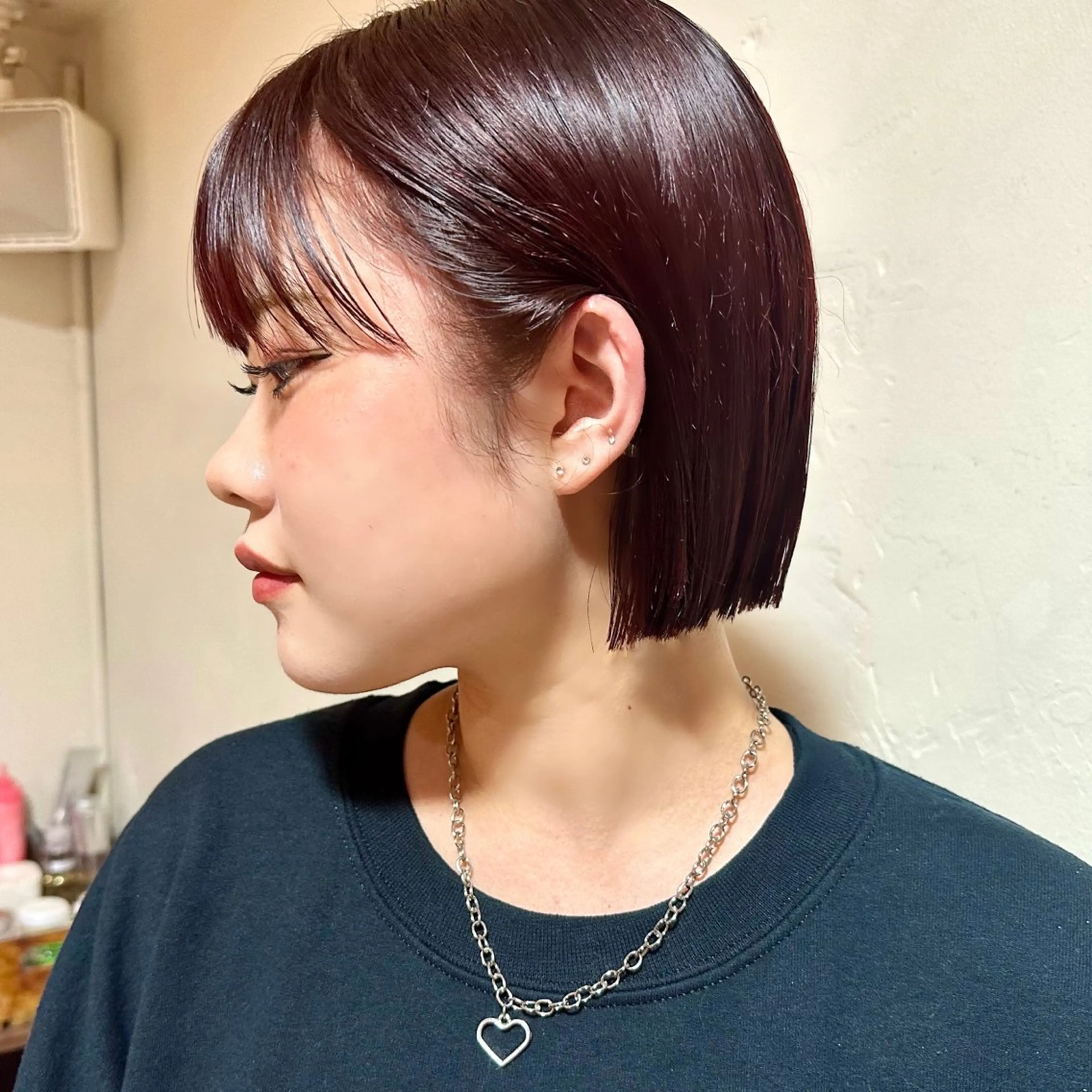 ショート カット ヘアカラー トリートメント ヘアセット 🧡ono🧡暖色/ 切りっぱなしボブ🧡のヘアスタイル