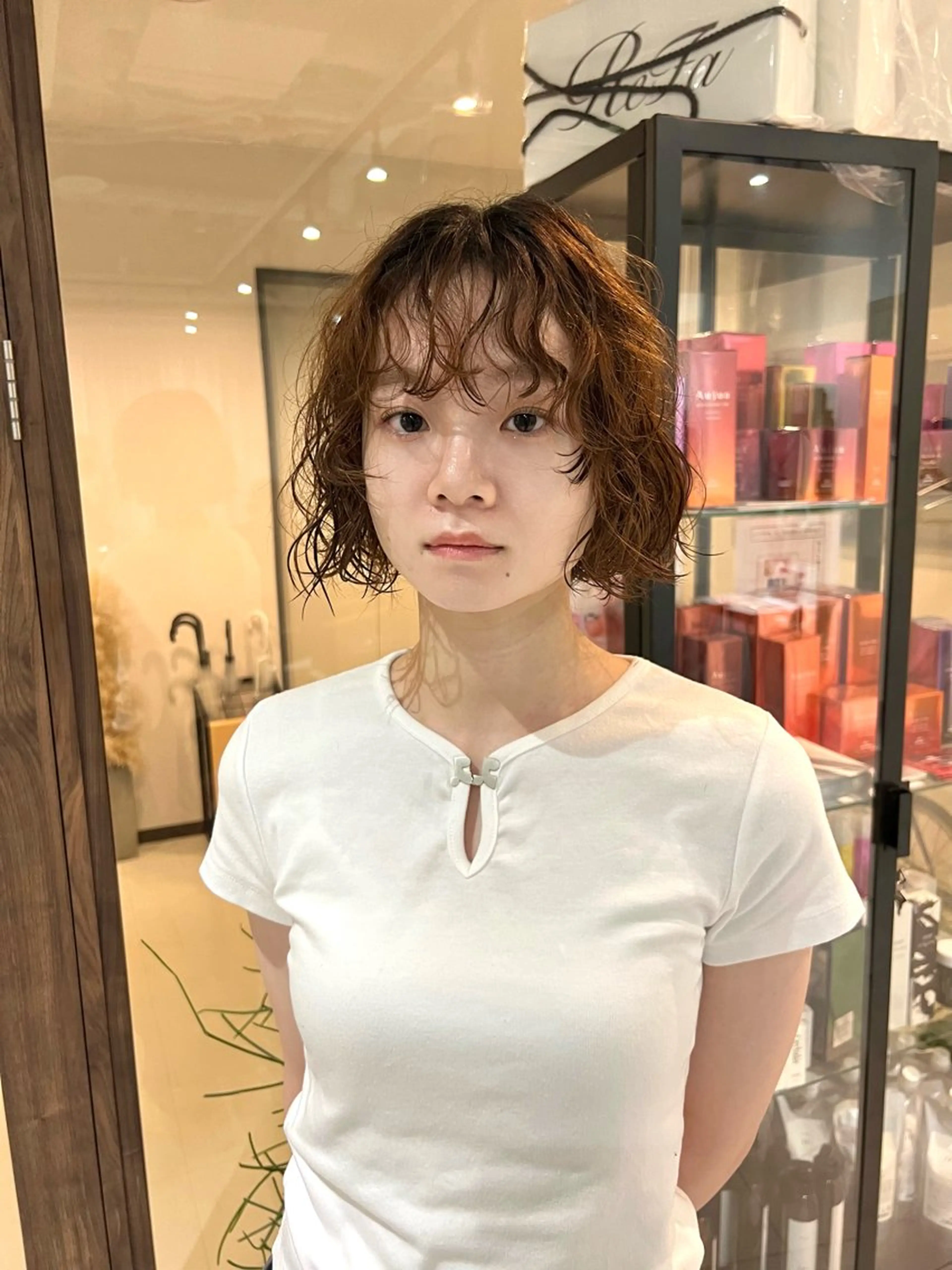 ショート ボブレイヤー ボブ レイヤーカット カット パーマ 村中 仁人のヘアスタイル
