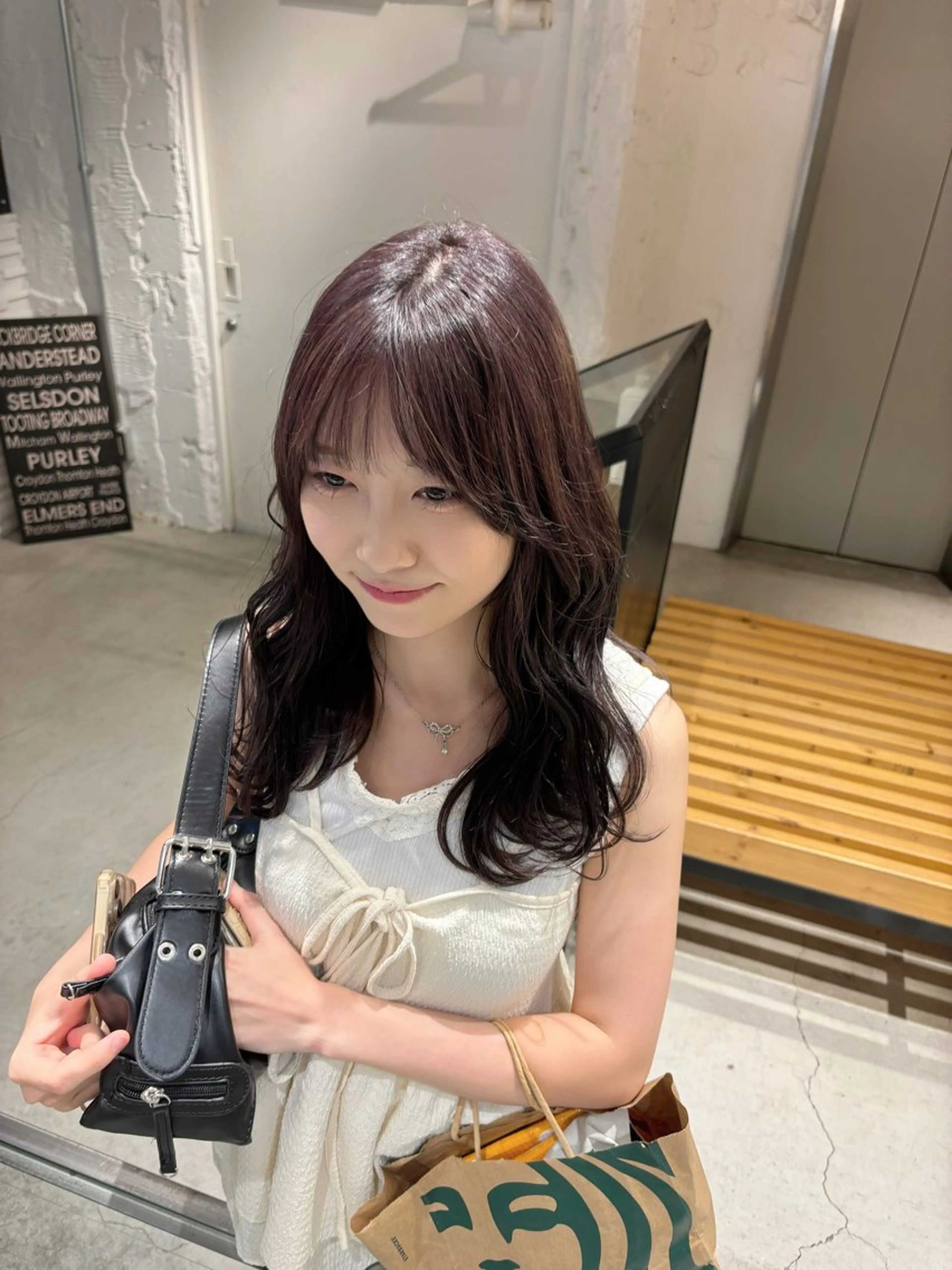 ロング カラー ヘアアレンジ ブリーチ ダブルカラー ハイトーンカラー パープルカラー ヘアカラー 🌈難波🌈ベージュ カラー【ヒロム】のヘアスタイル