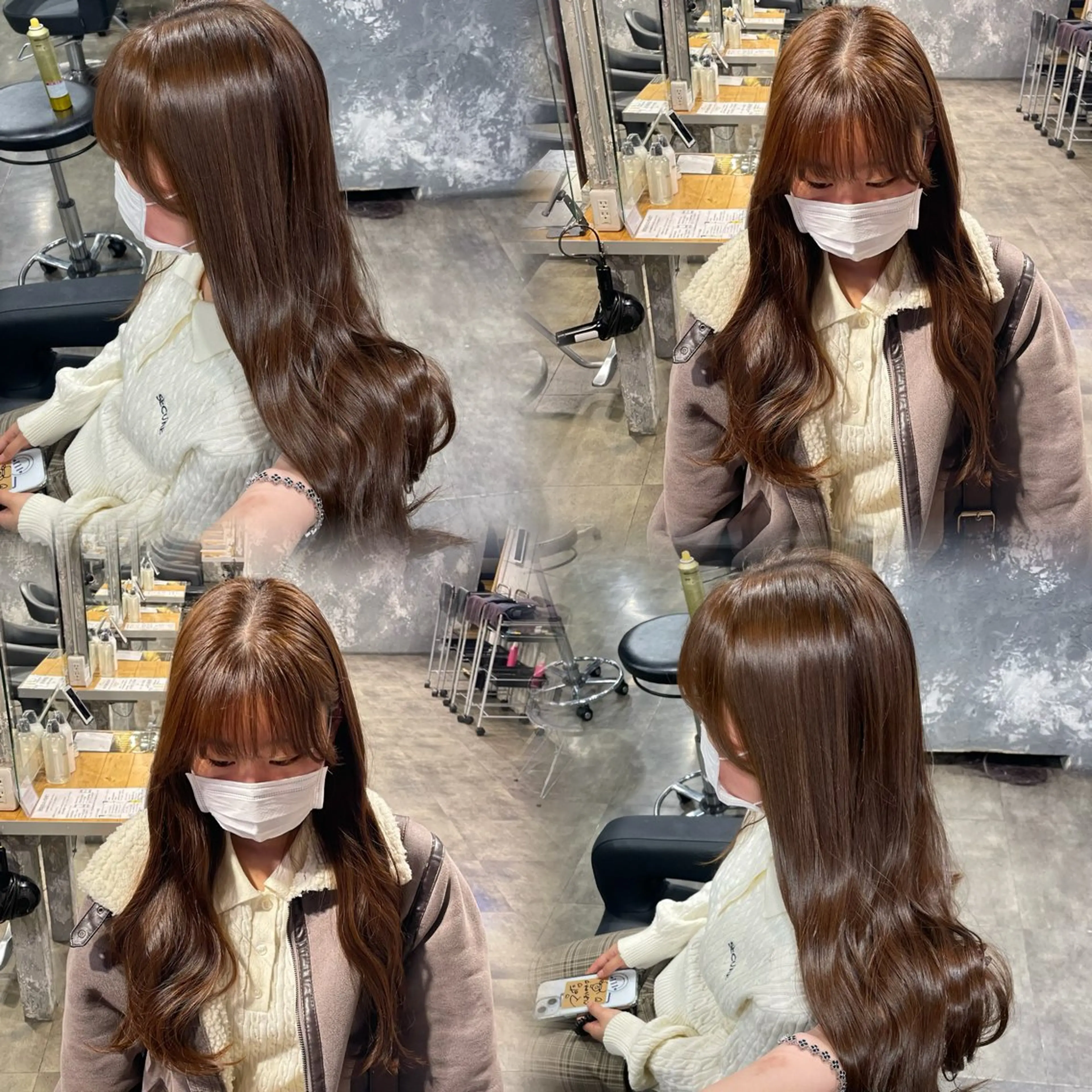 カラー ヘアカラー トリートメント ヘアセット 🤍ベージュ/透明感 韓国ヘア/まりん🤍のヘアスタイル