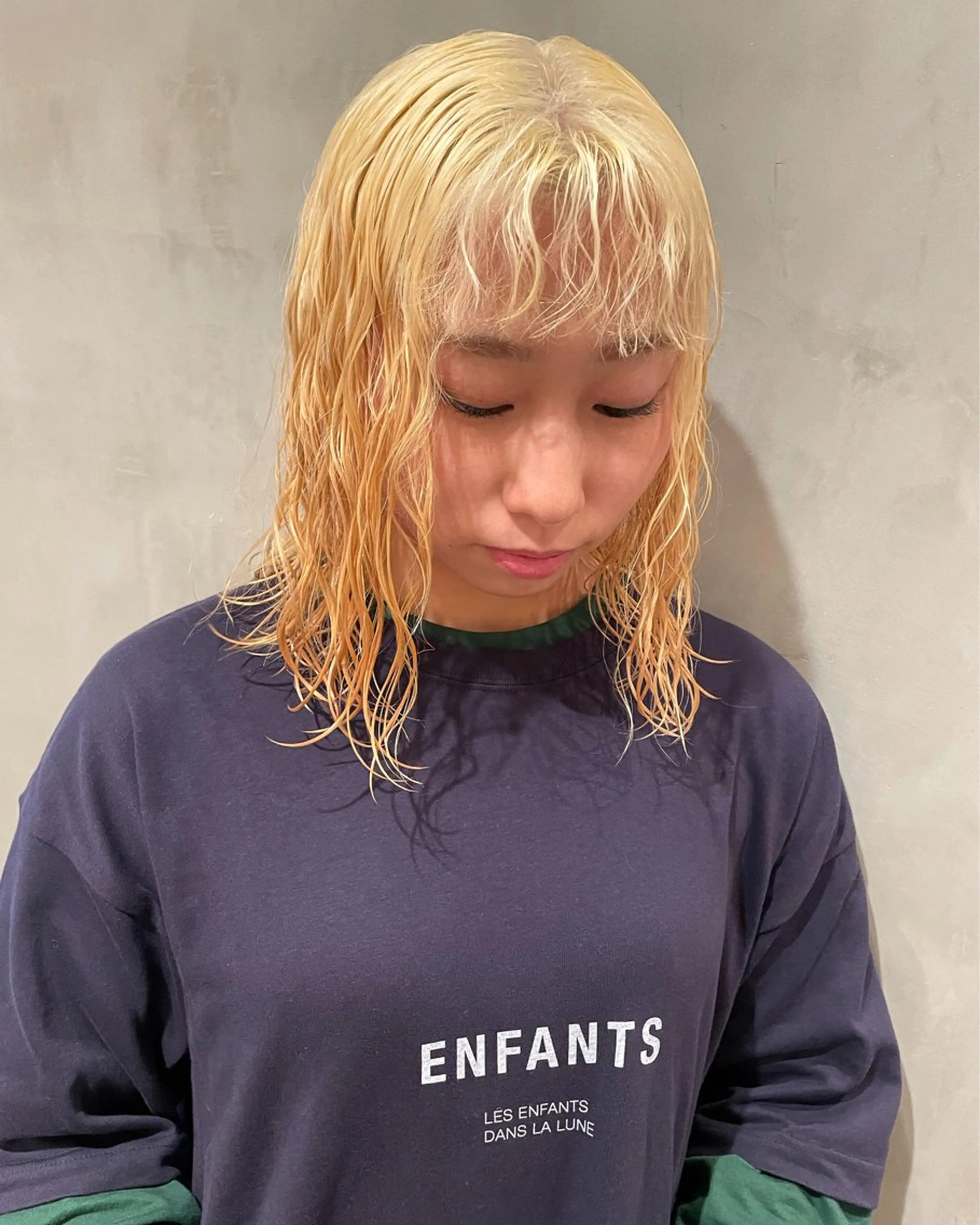 ミディアム カラー パーマ カット パーマ トリートメント 優 作のヘアスタイル
