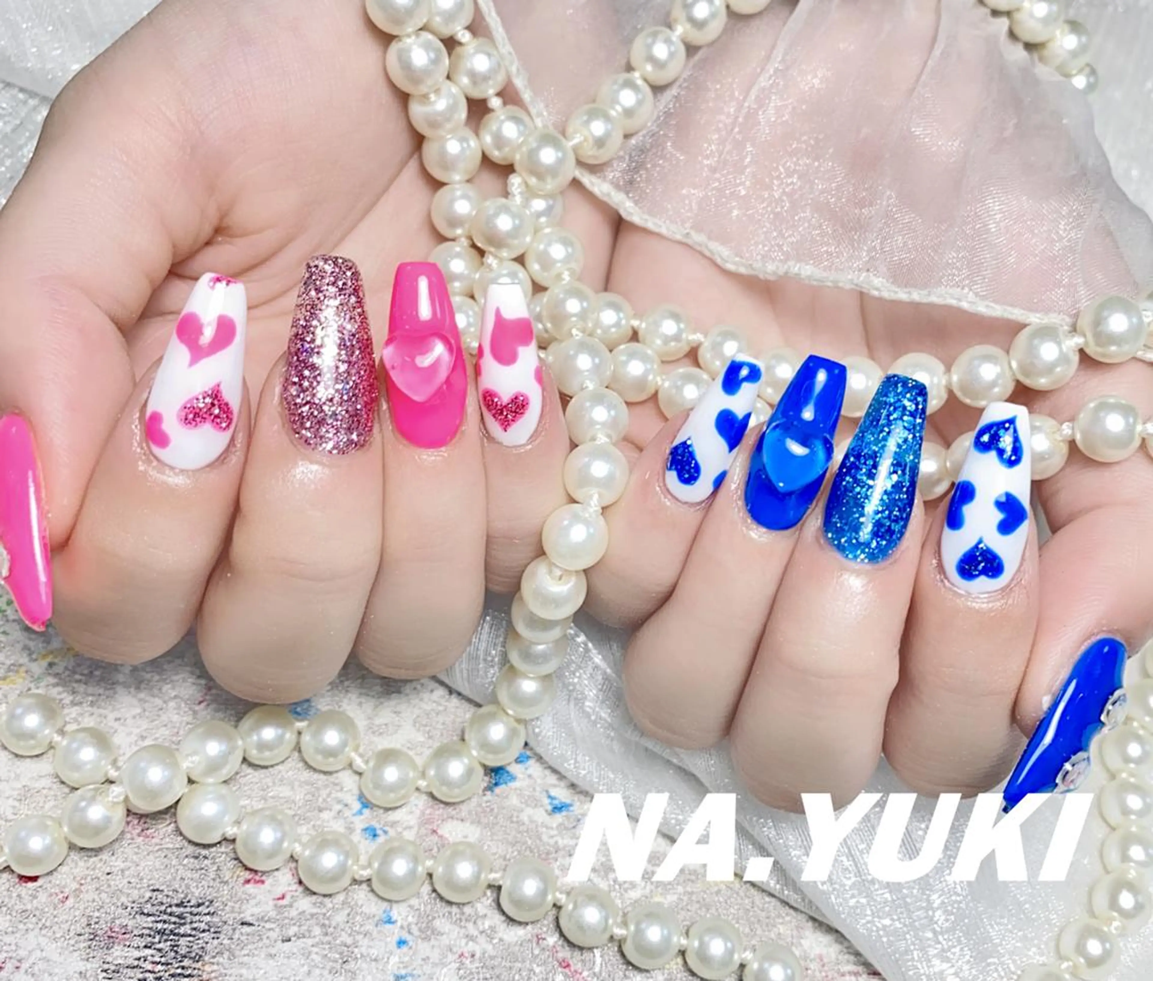 オフなしチップ長さだし+持ち込みデザイン(ジェルオフあり+500円)の写真