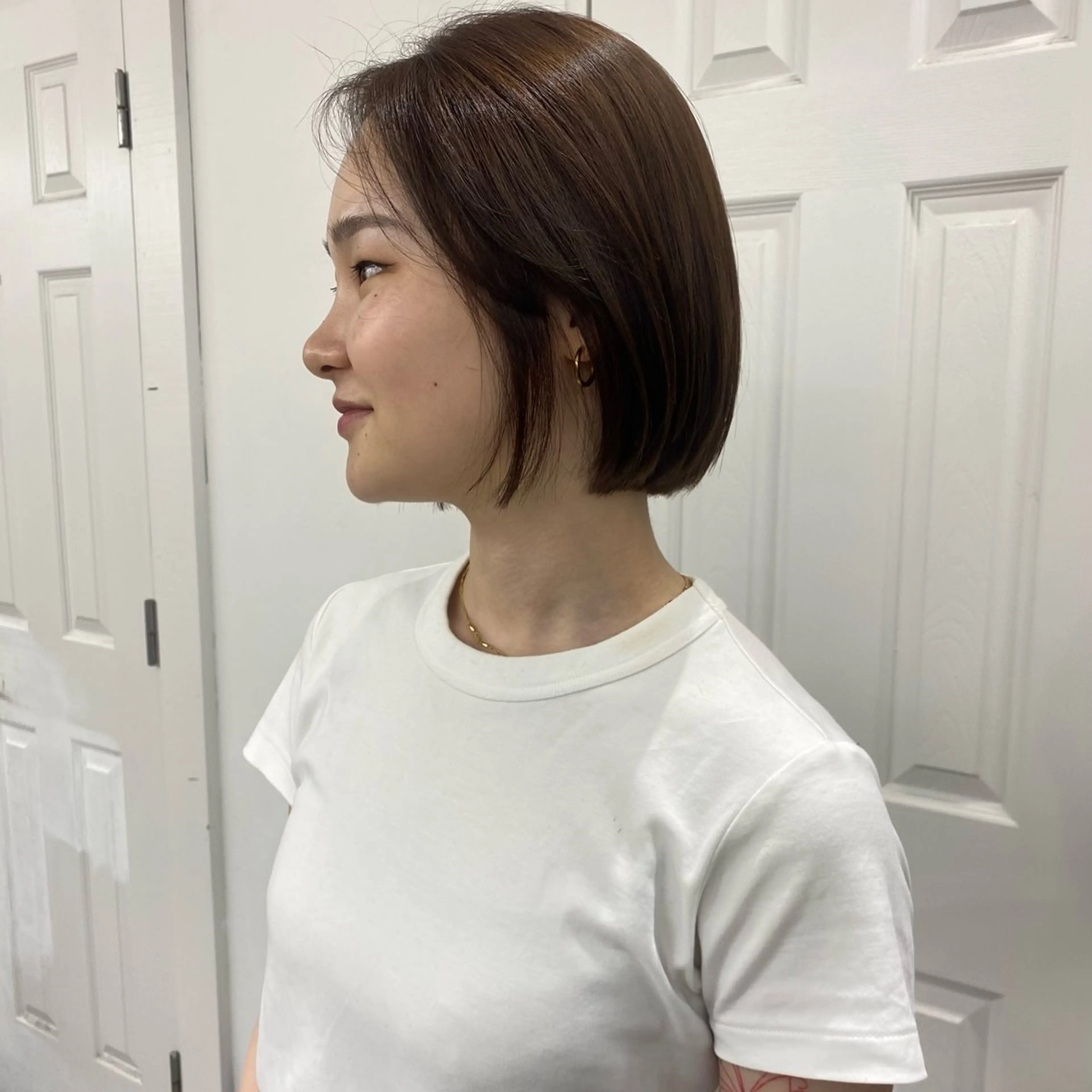 ミディアム カット ヘアカラー トリートメント ボブ/透明感カラー /サナ🌼のヘアスタイル