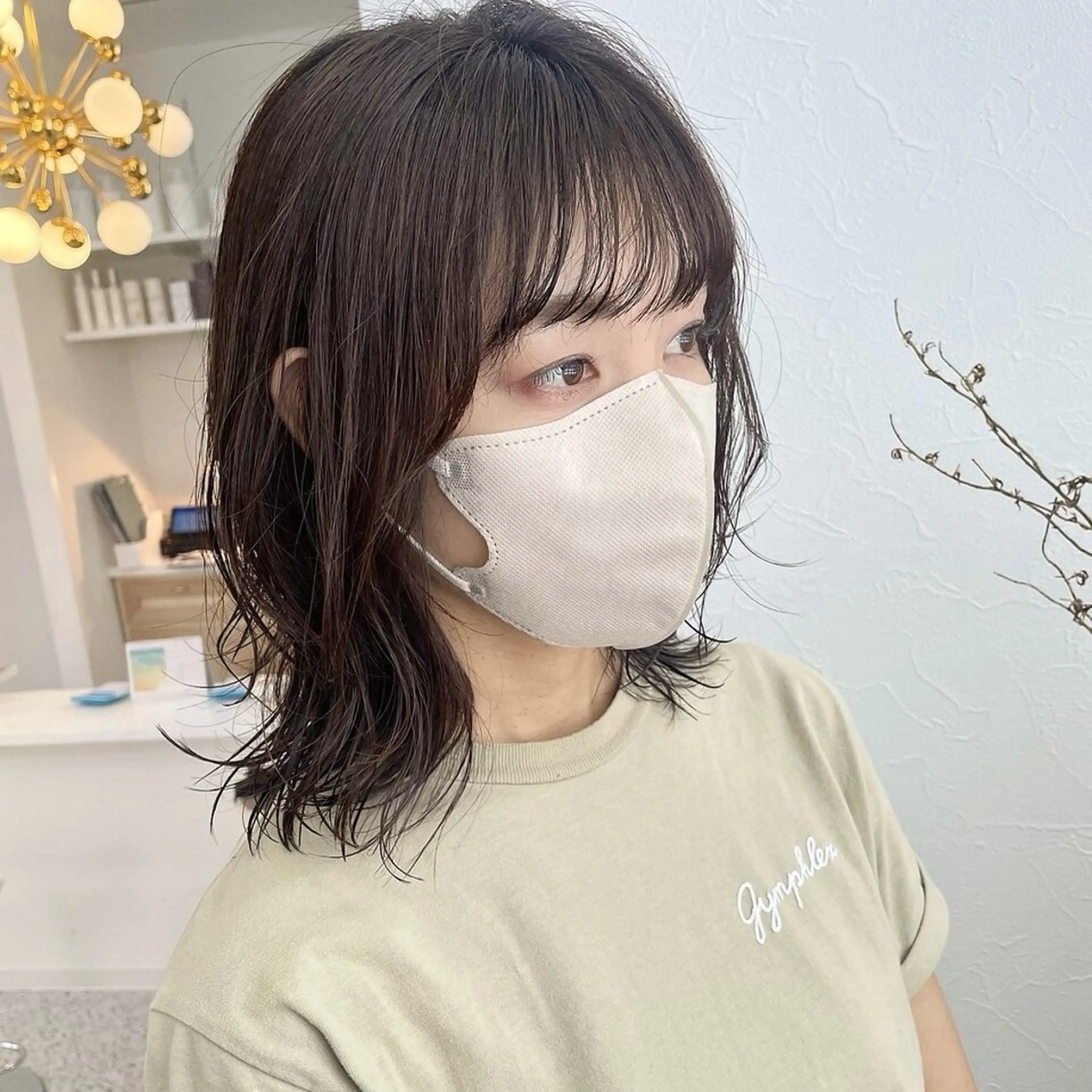 ミディアム パーマ ミディアムパーマ 外ハネヘア カット パーマ トリートメント YUKO/ 似合わせ韓国風パーマのヘアスタイル