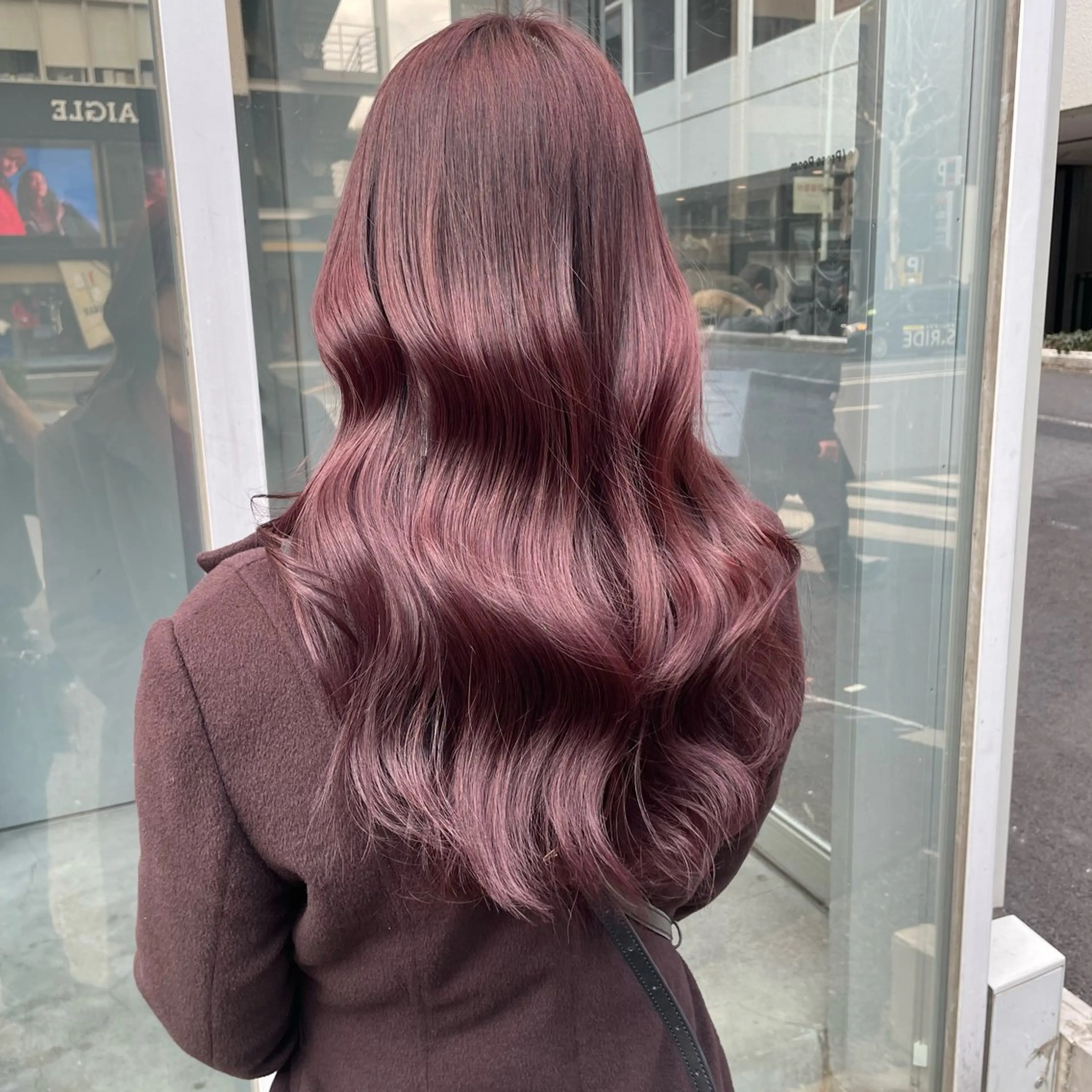 セミロング カラー ヘアカラー 大人っぽ♡上品な暖色 ♡ブリーチなし♡のヘアスタイル