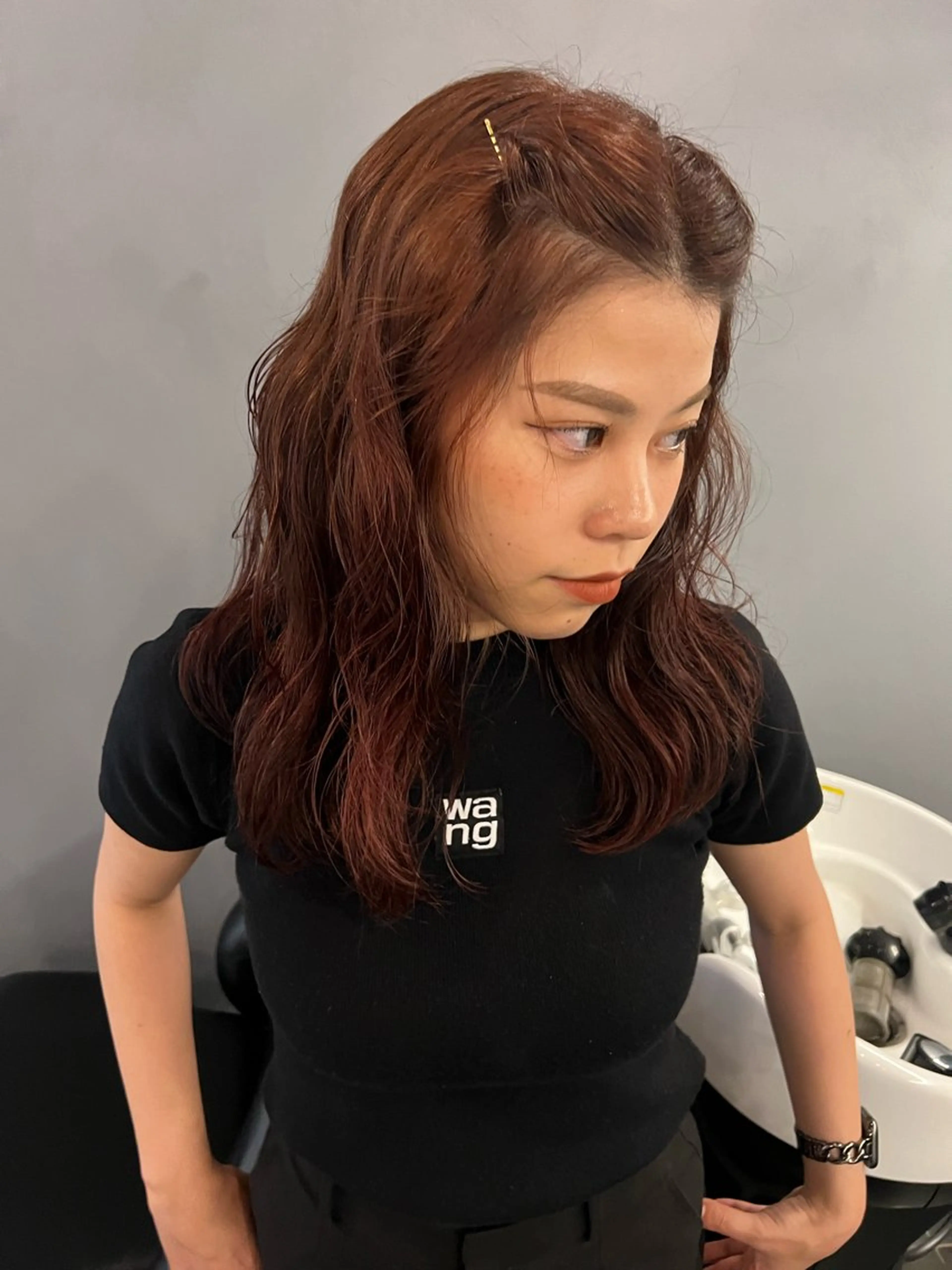 ミディアム カラー ヘアカラー 三谷 はるなのヘアスタイル
