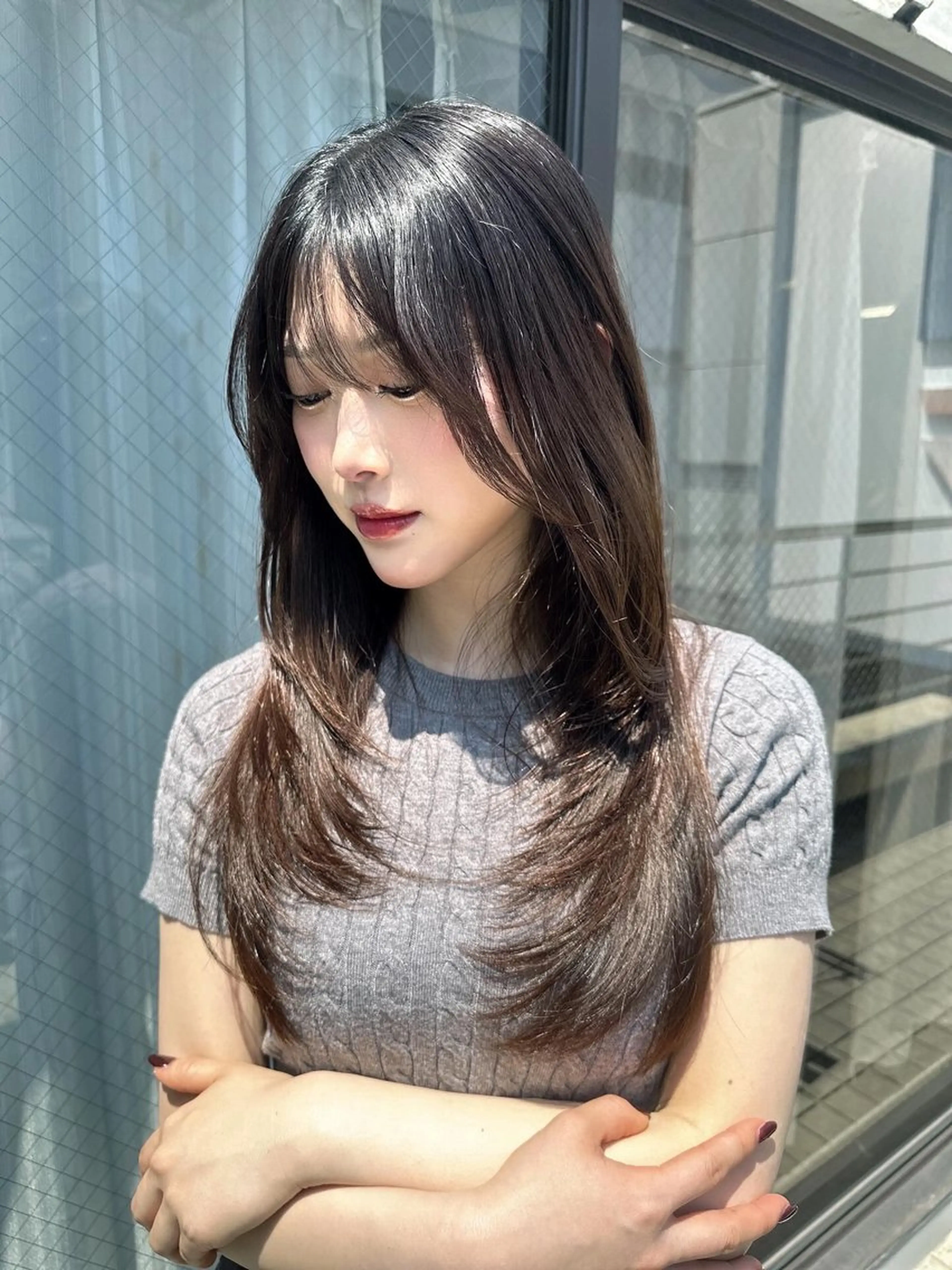 ロング カラー レイヤーカット ワンホンレイヤー ワンホンヘア ワンホンヘア ケラチン/Kaitoのヘアスタイル